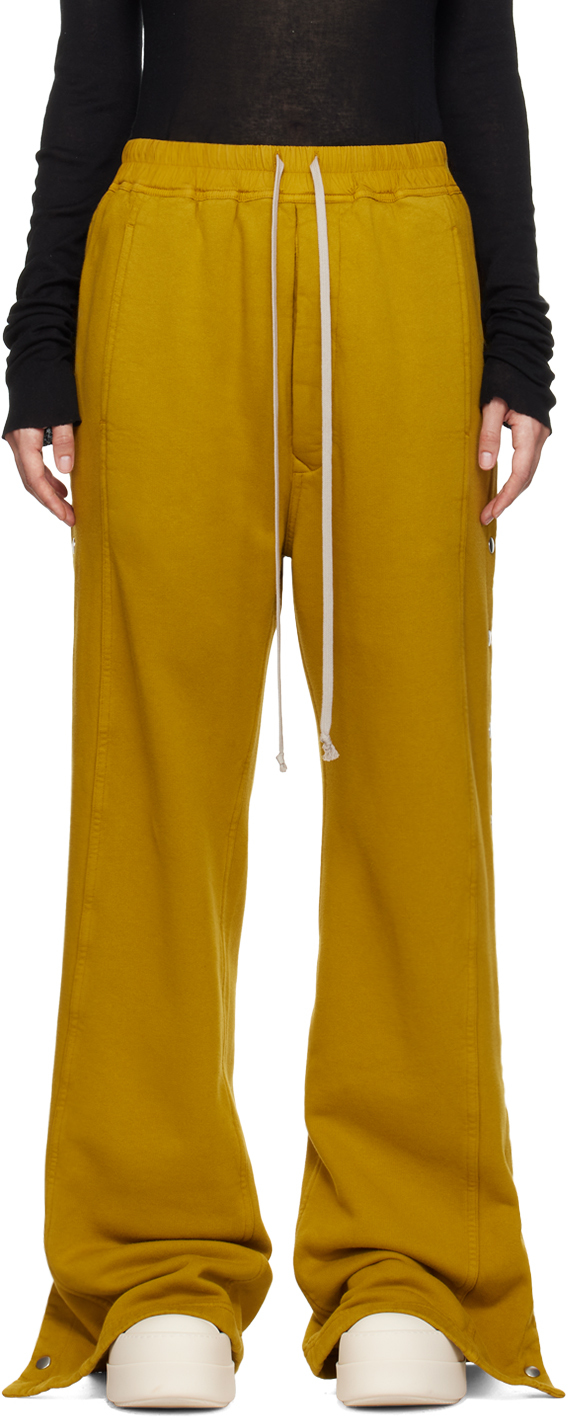 Rick Owens DRKSHDW: Yellow Porterville Pusher Lounge Pants | SSENSE Canada