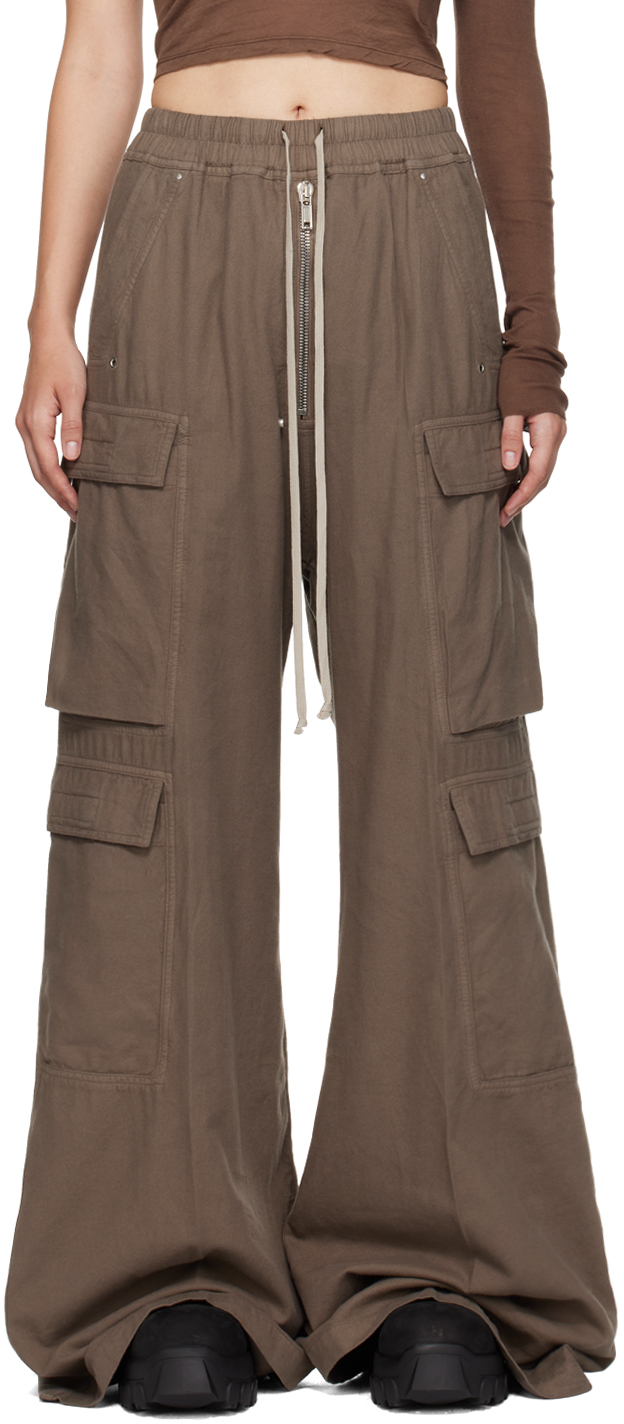 Shop Rick Owens Drkshdw Gray Porterville Double Cargo Jumbo Belas Trousers In 34 Dust