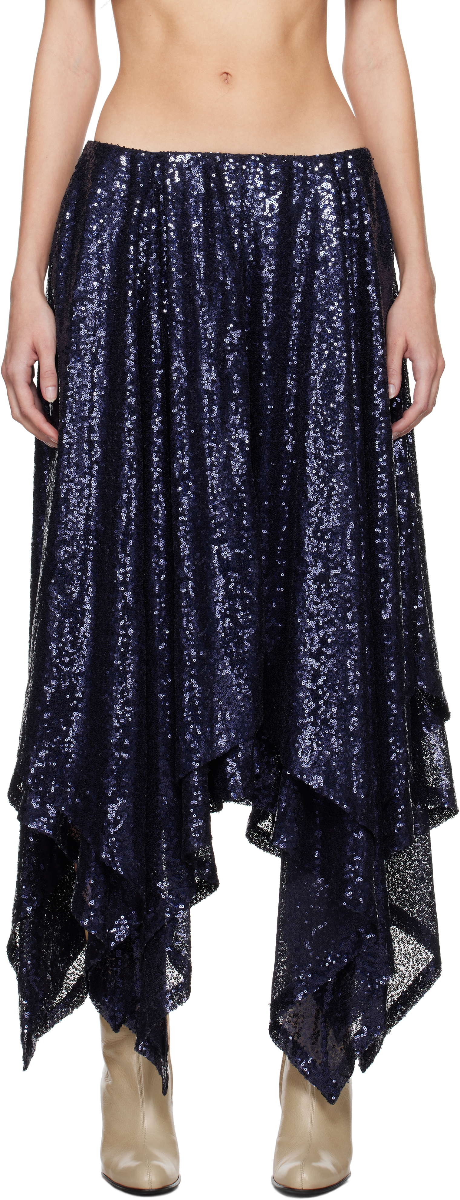 Blue Isla Midi Skirt