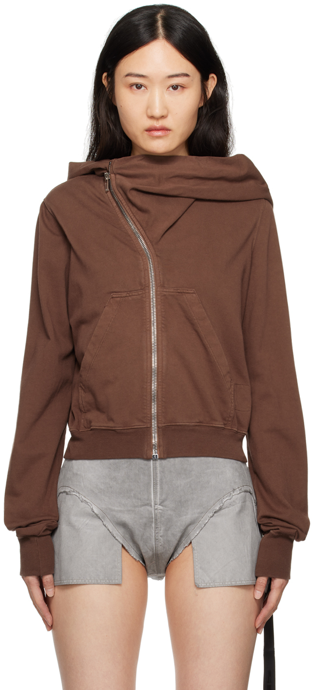 Shop Rick Owens Drkshdw Brown Porterville Mountain Hoodie In 83 Terra