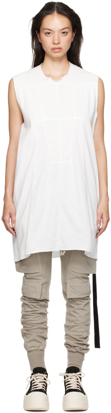 Shop Rick Owens Drkshdw White Luxor Sl Tank Top In 11 Milk