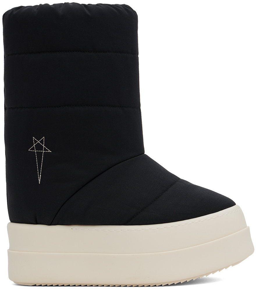 Shop Rick Owens Drkshdw Black Porterville Mega Bumper Lunar Boots In 981 Black/pearl/milk