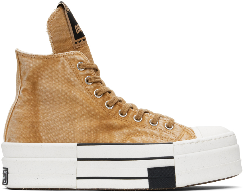 Shop Rick Owens Drkshdw Orange Converse Edition Dbl Drkstar Sneakers In 122 Blonde