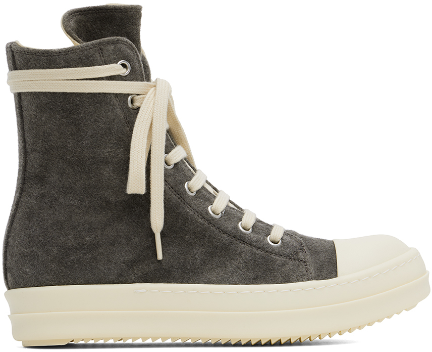 Shop Rick Owens Drkshdw Gray Porterville Sneaks Sneakers In 3411 Dust/milk/milk