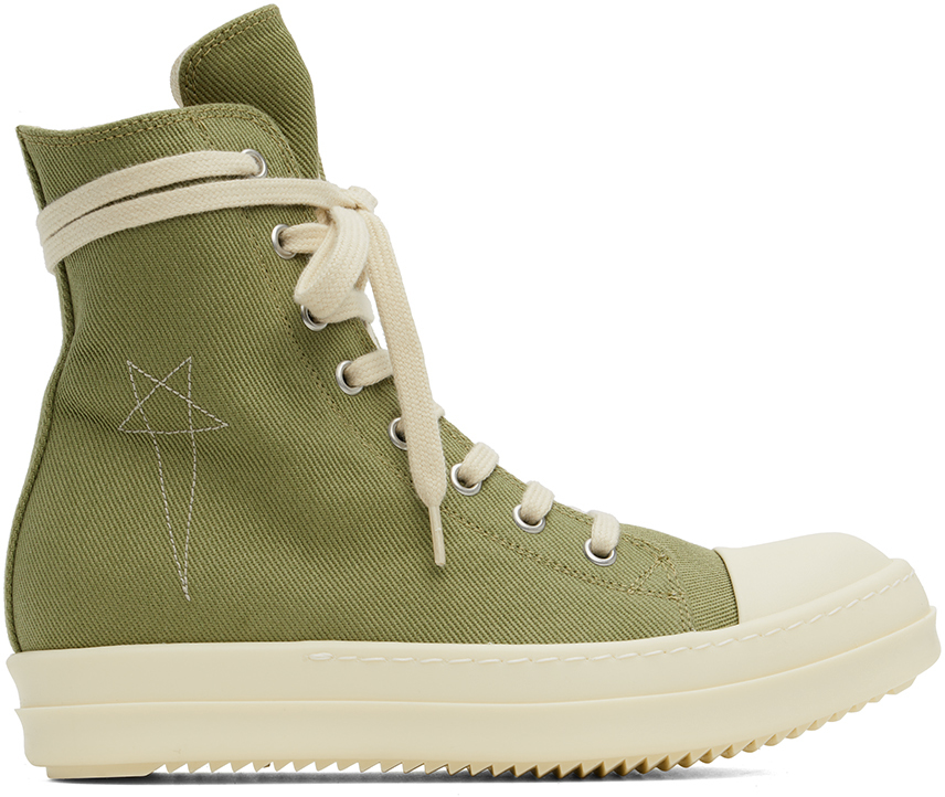 Shop Rick Owens Drkshdw Green Porterville Sneaks Sneakers In 85811 Sage/pearl/mil