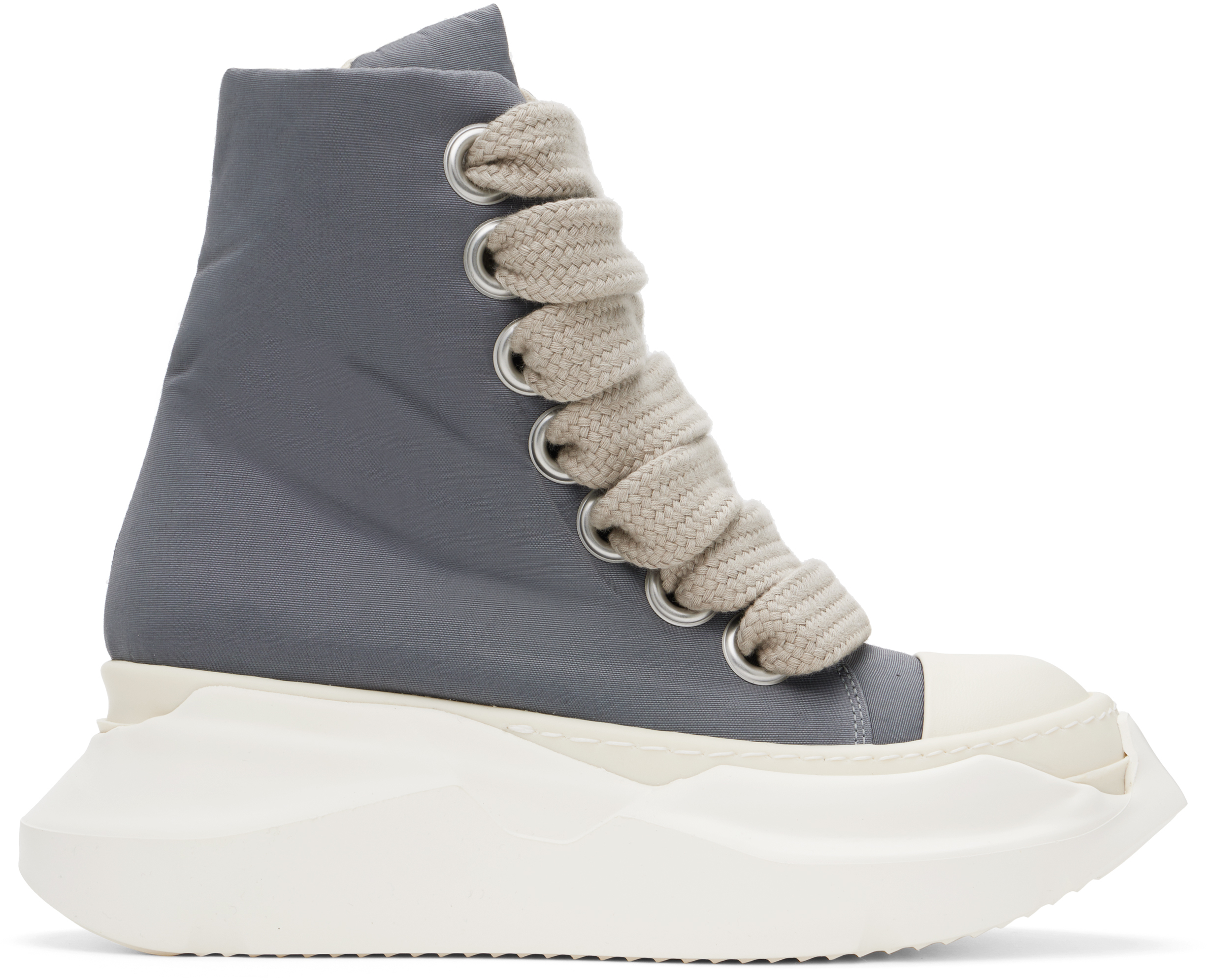 Gray Porterville Jumbo Laced Abstract Sneakers by Rick Owens Gray Porterville Jumbo Laced Abstract Sneakers by Rick Owens