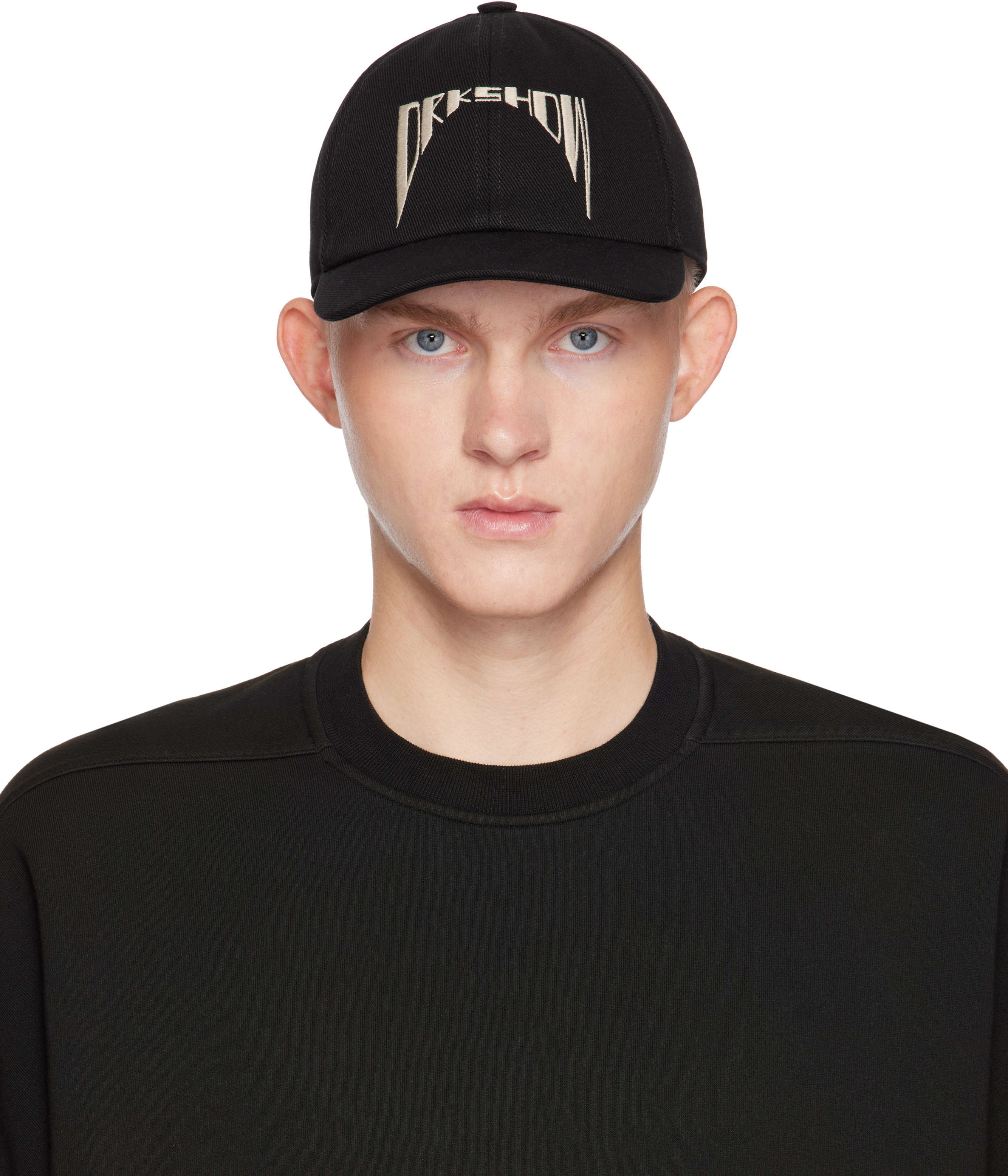 Rick Owens Drkshdw Black Porterville Baseball Cap In 0908 Black/pearl