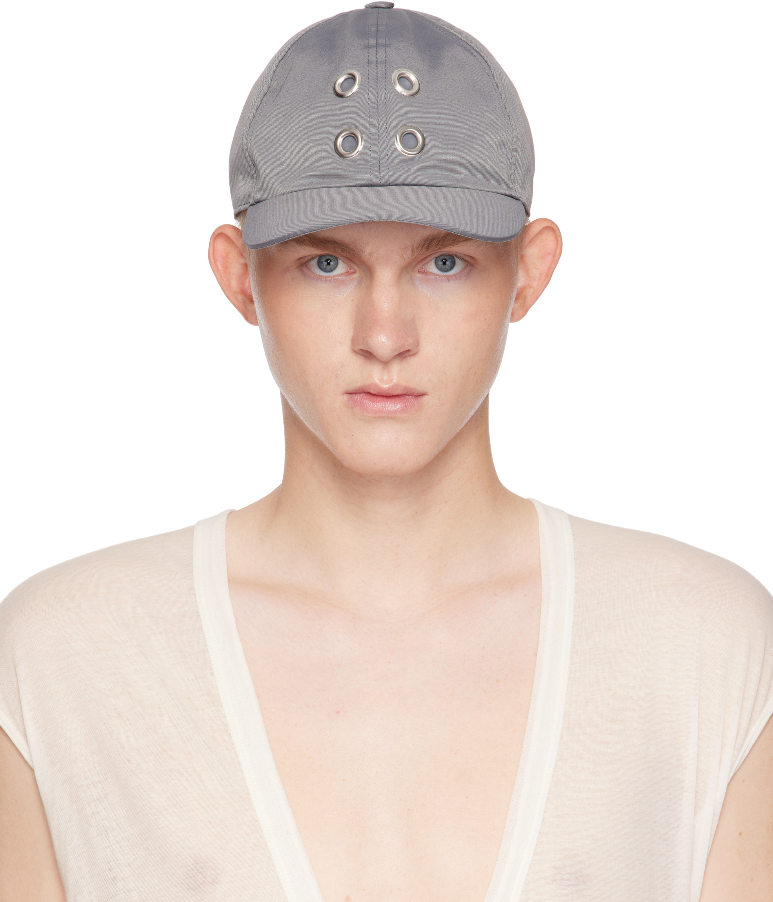 Rick Owens Drkshdw Gray Porterville Baseball Cap In 88 Stone