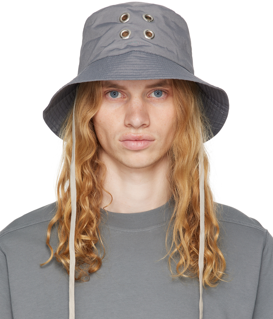 RICK OWENS DRKSHDW GRAY PORTERVILLE GILLIGAN BUCKET HAT 