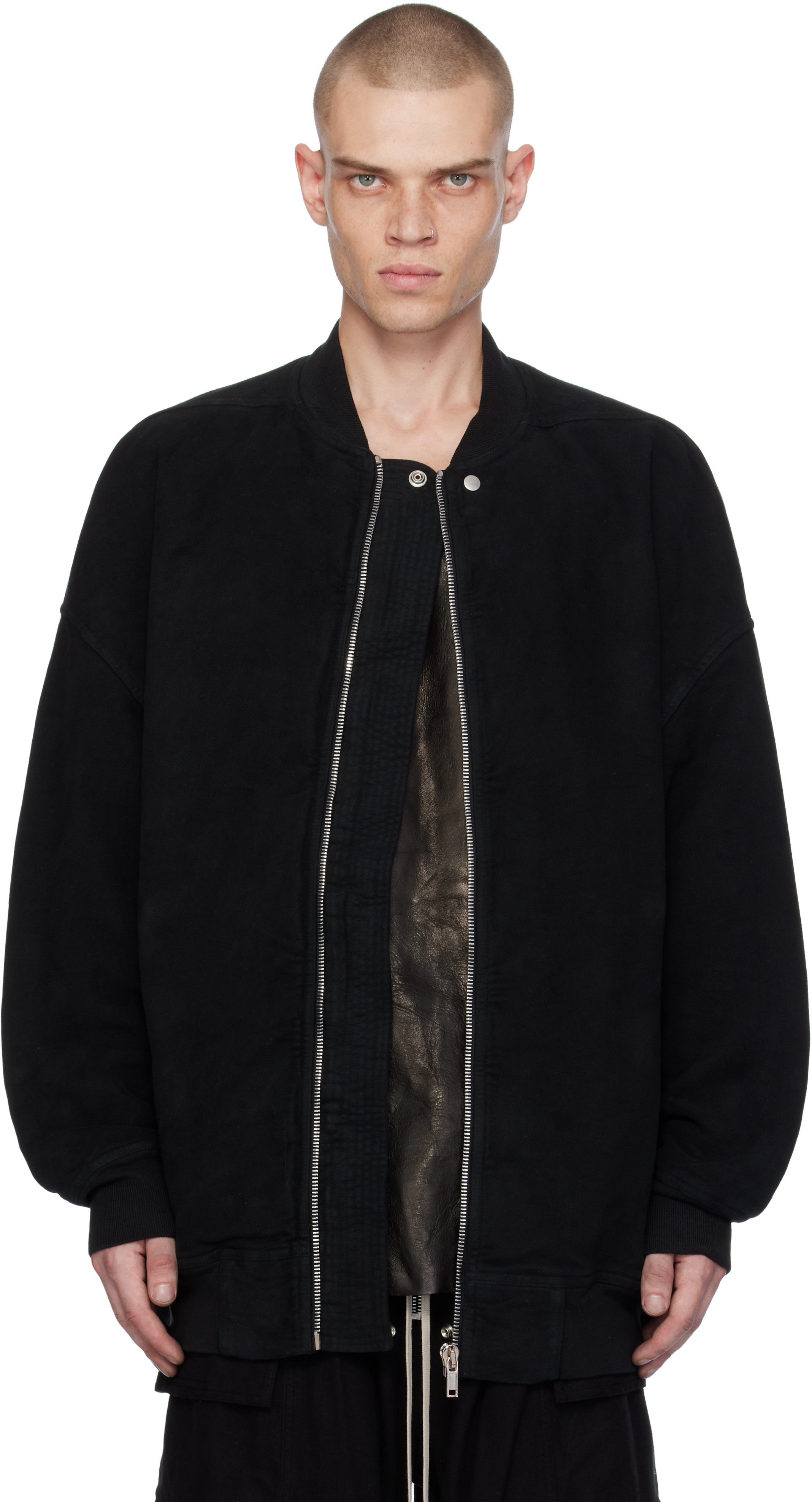 Black Porterville Jumbo Flight Bomber Jacket