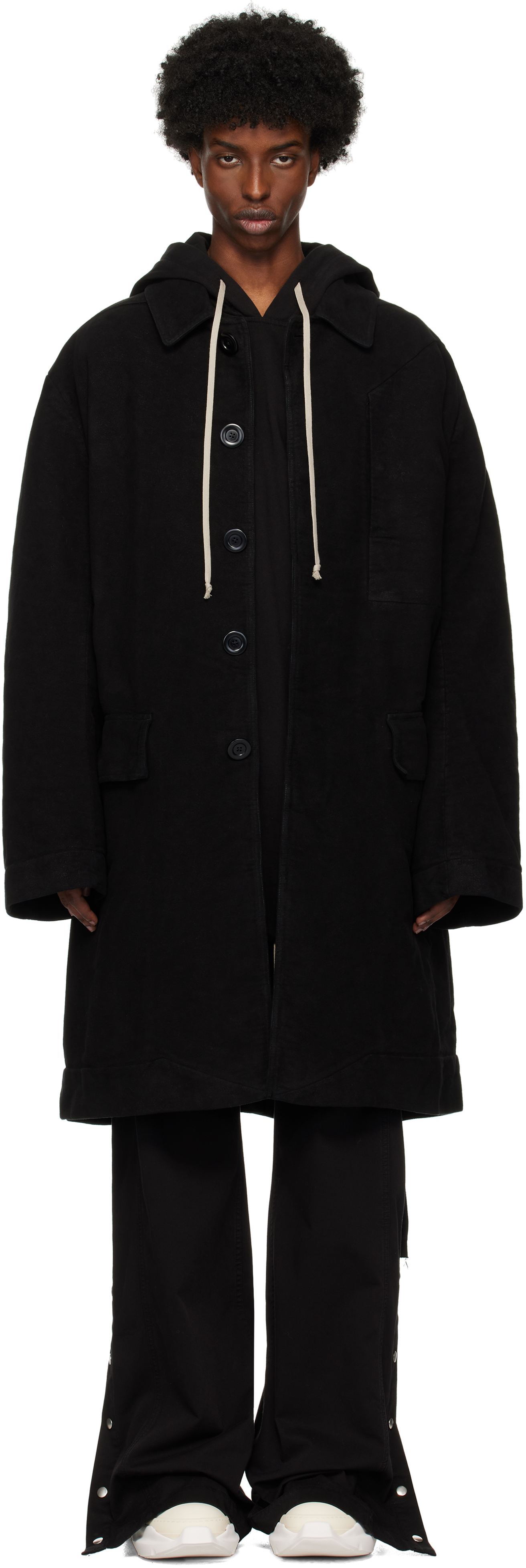 Shop Rick Owens Drkshdw Black Porterville Jumbo Mac Coat In 09 Black