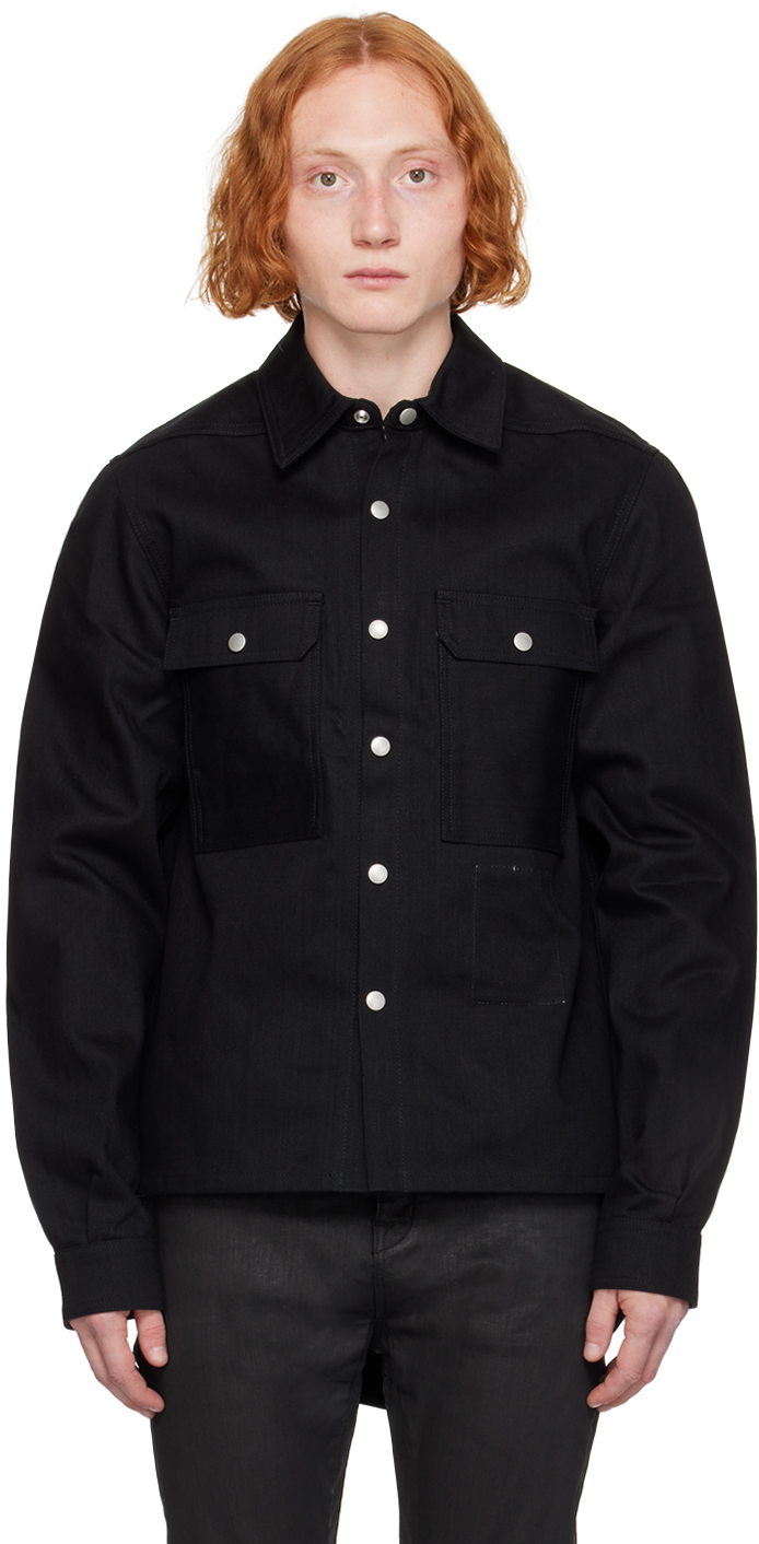 Black Porterville Cropped Denim Jacket by Rick Owens DRKSHDW
