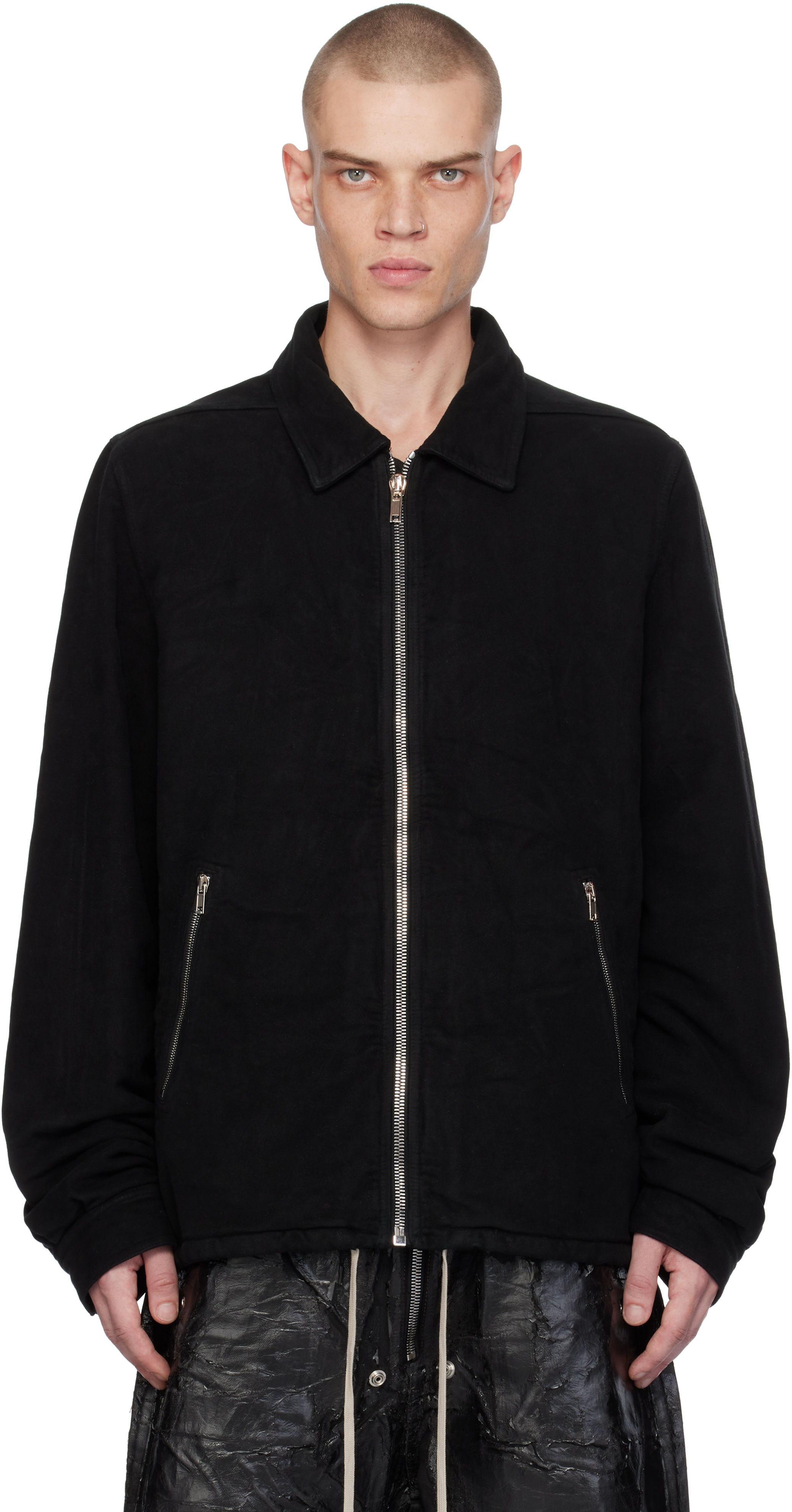 Shop Rick Owens Drkshdw Black Porterville Zipfront Jacket In 09 Black