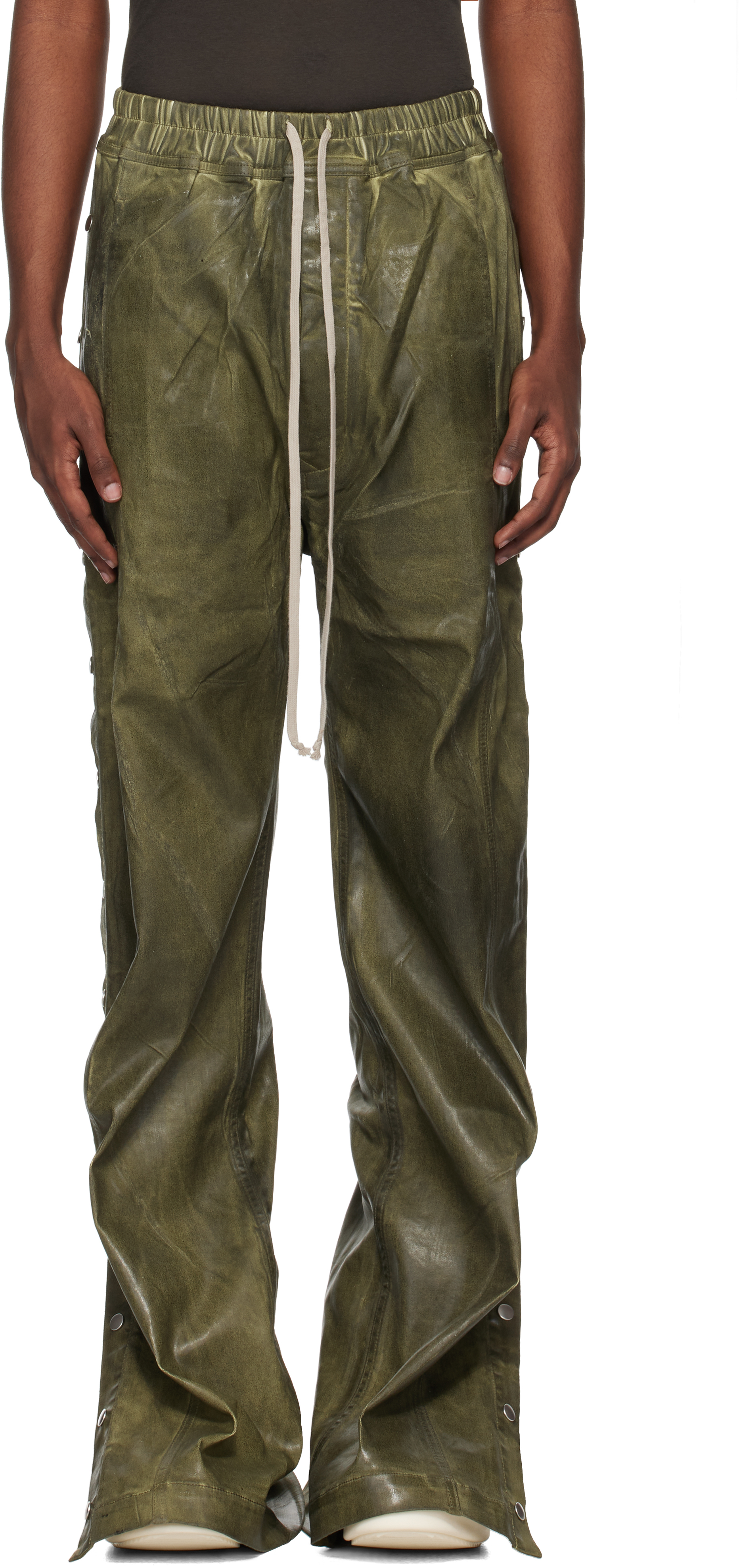 Rick Owens Drkshdw Green Porterville Pusher Jeans In 85 Sage