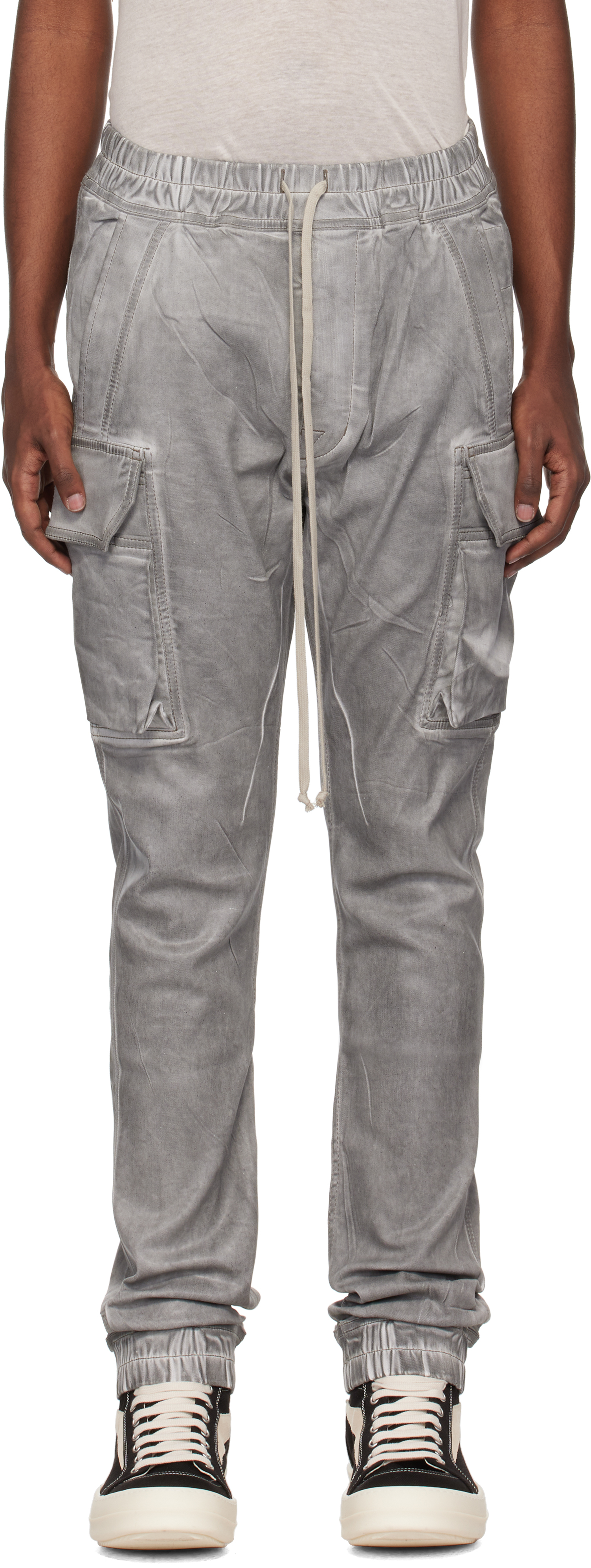 Rick Owens Drkshdw Off-white Porterville Mastodon Cut Jeans In 08 Pearl