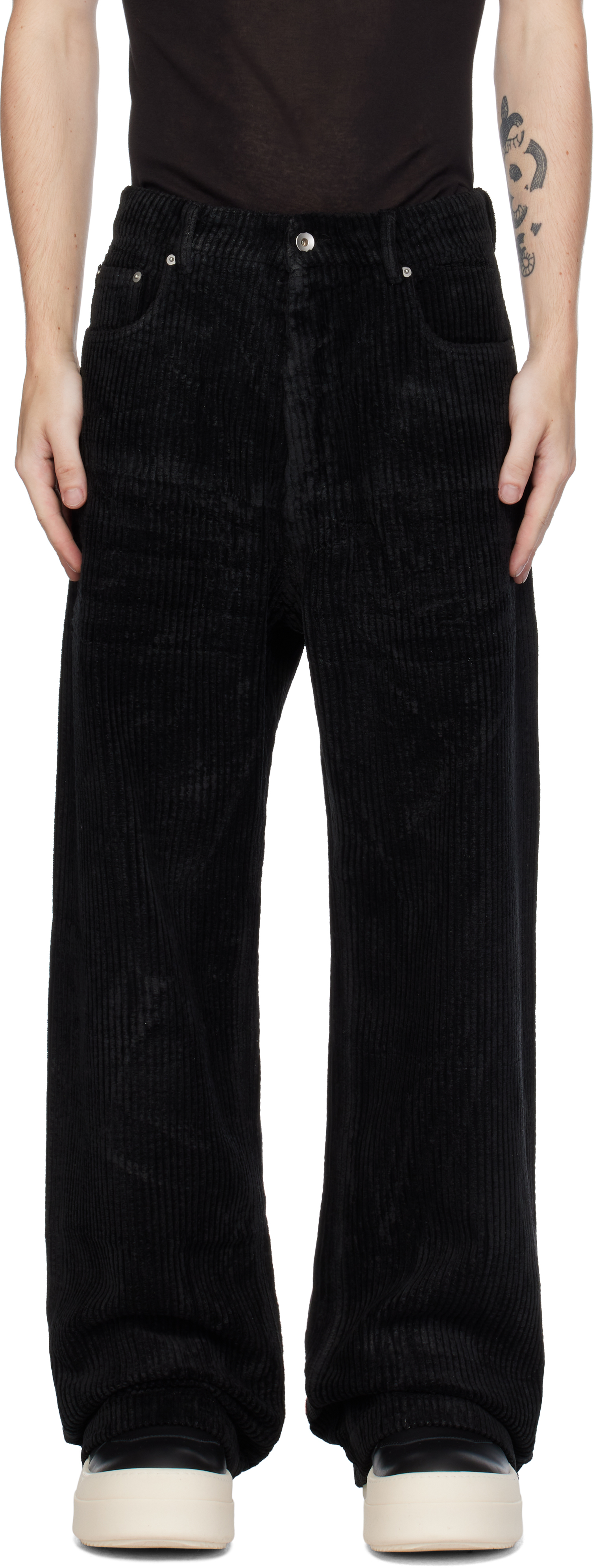 Shop Rick Owens Drkshdw Black Porterville Geth Trousers In 09 Black