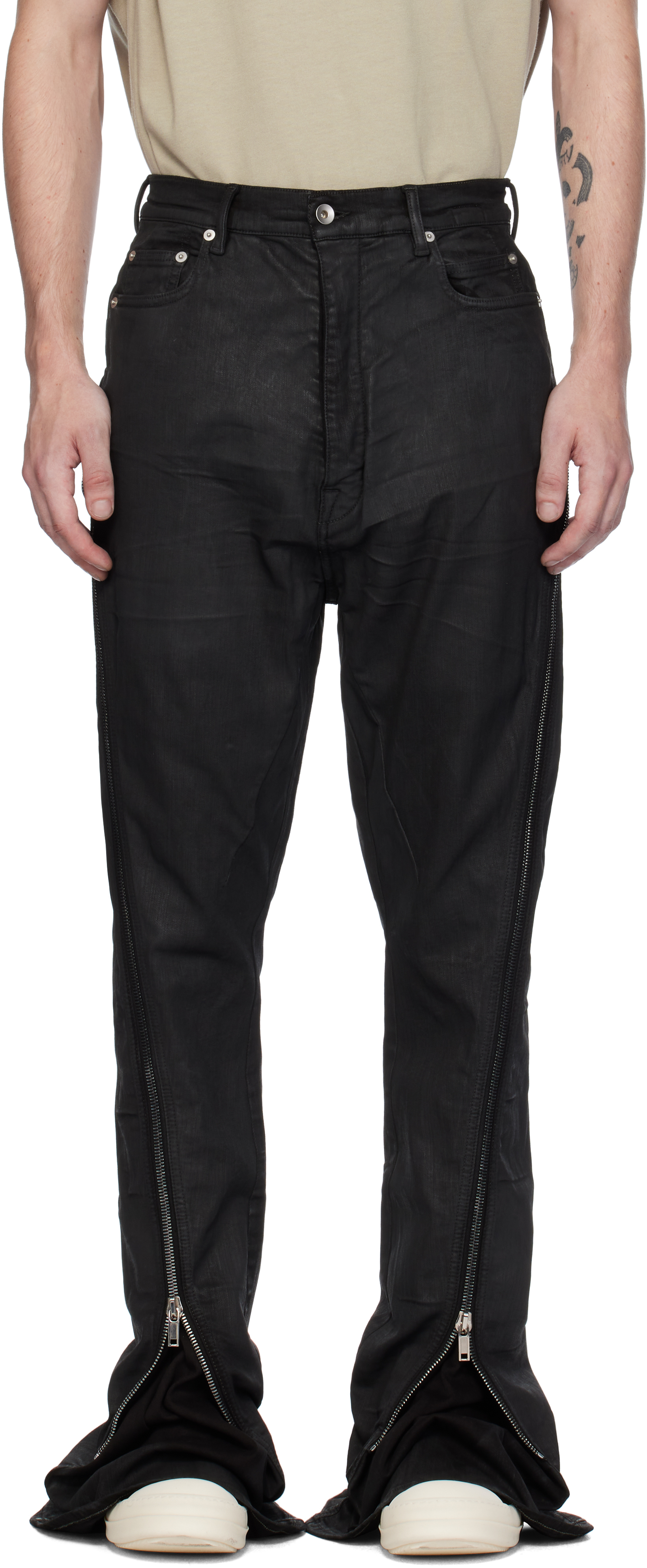 Shop Rick Owens Drkshdw Black Porterville Bolan Banana Jeans In 99 Black/black