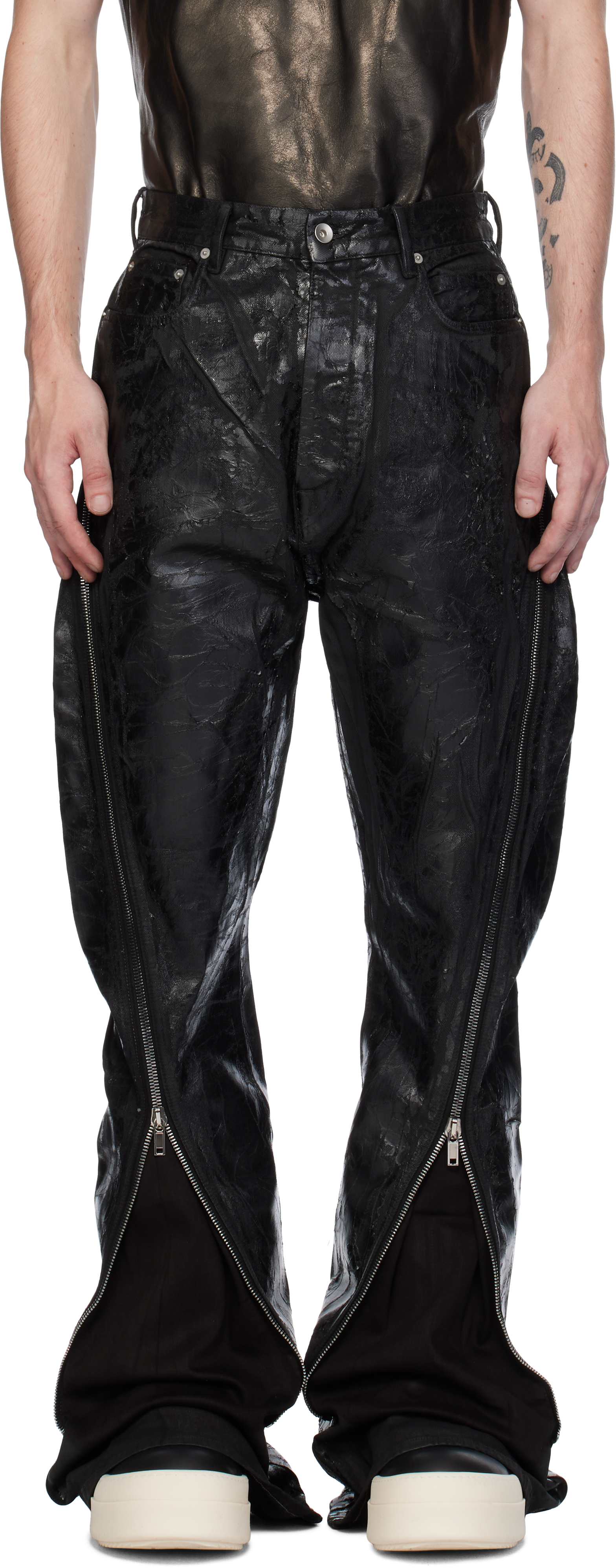 Shop Rick Owens Drkshdw Black Porterville Bolan Banana Jeans In 09 Black