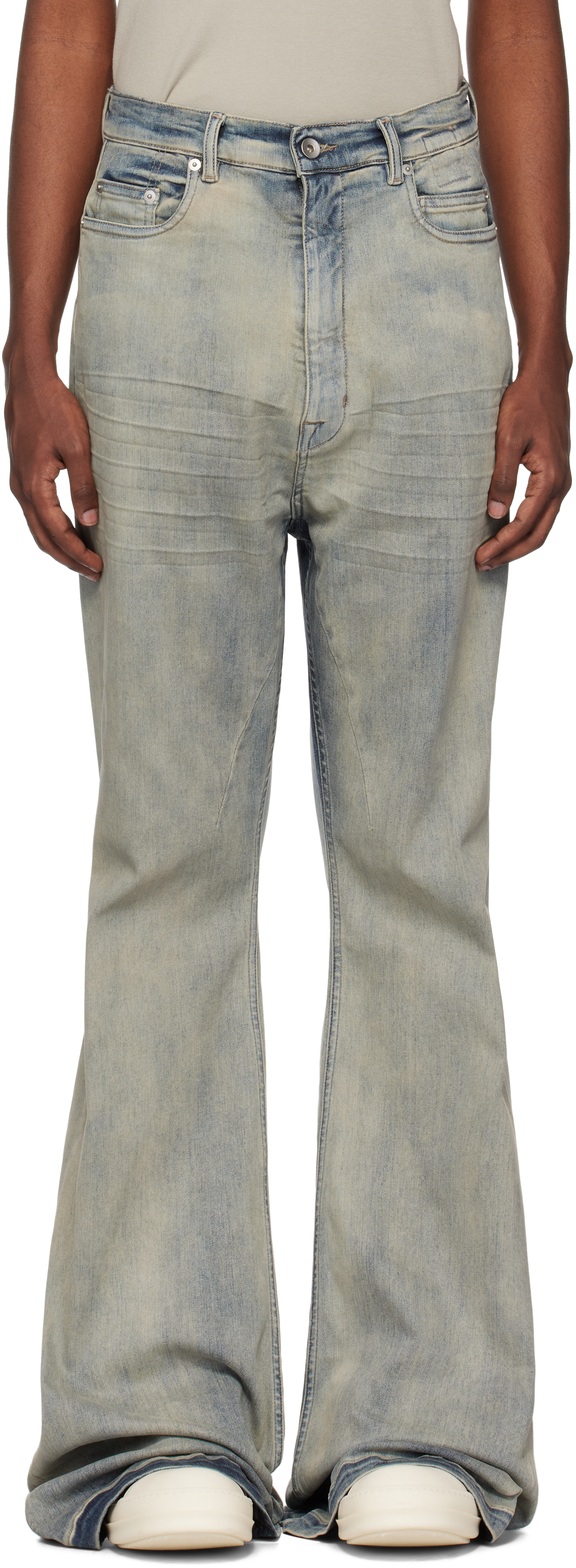 Rick Owens Drkshdw Blue Porterville Bolan Bootcut Jeans In 46 Sky