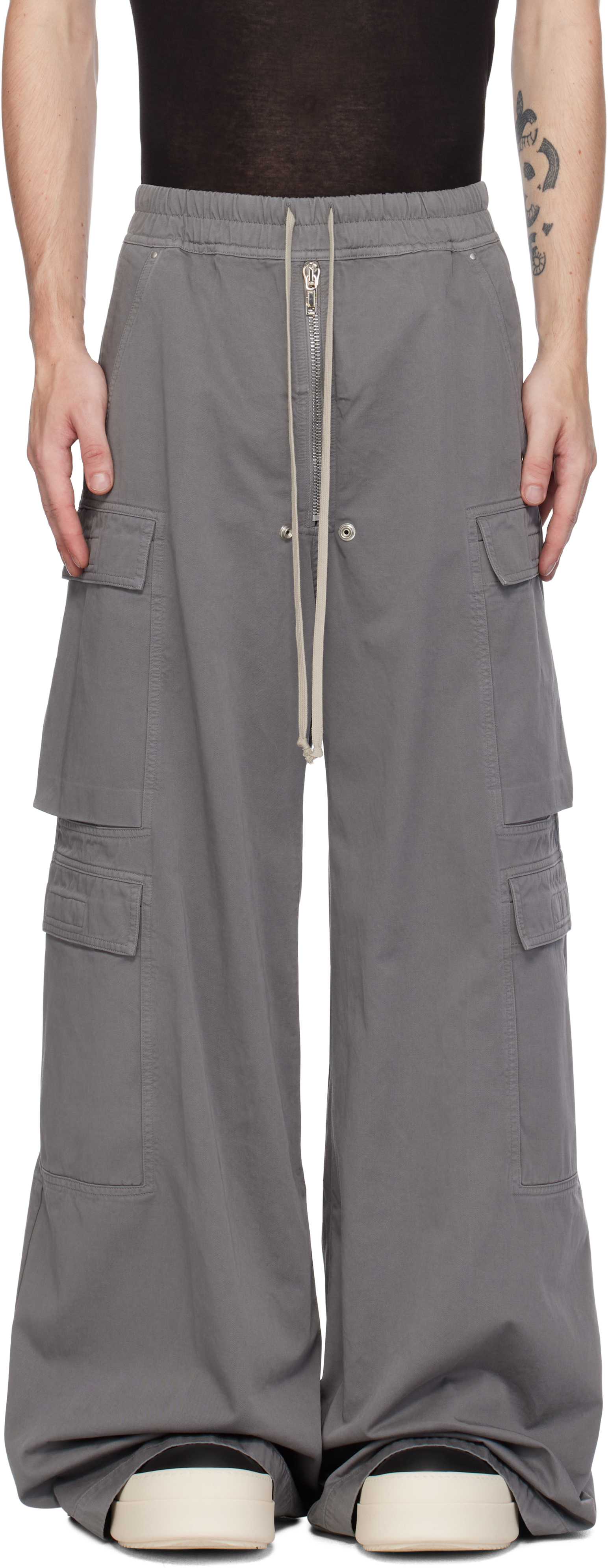 Shop Rick Owens Drkshdw Gray Porterville Double Jumbo Belas Cargo Pants In 88 Stone