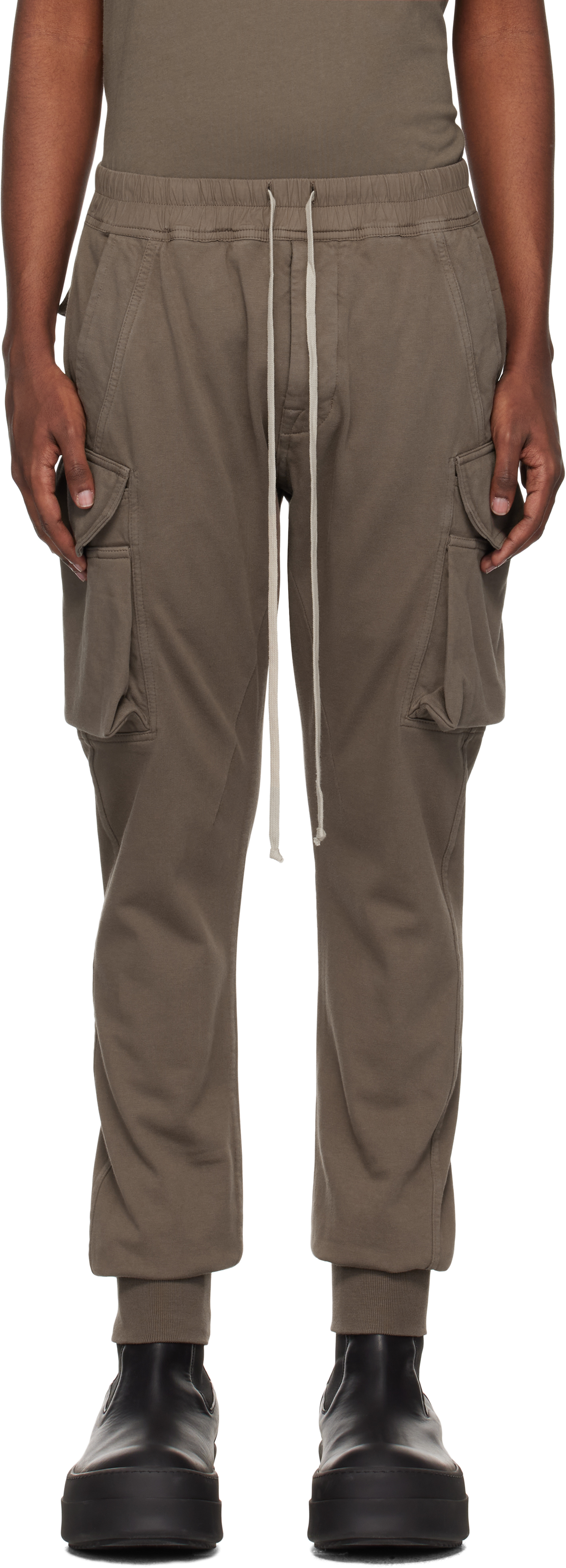 Rick Owens Drkshdw Gray Porterville Mastodon Cut Cargo Pants In 34 Dust