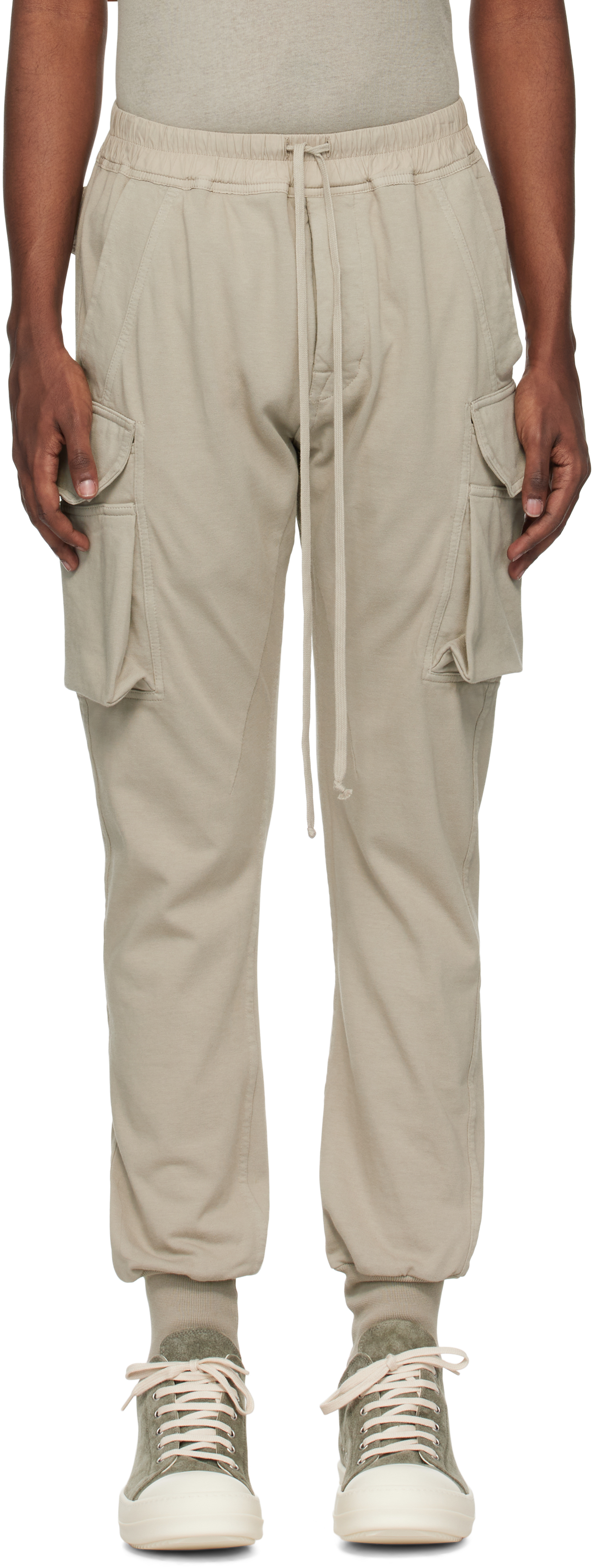 Shop Rick Owens Drkshdw Off-white Porterville Mastodon Cut Cargo Pants In 08 Pearl