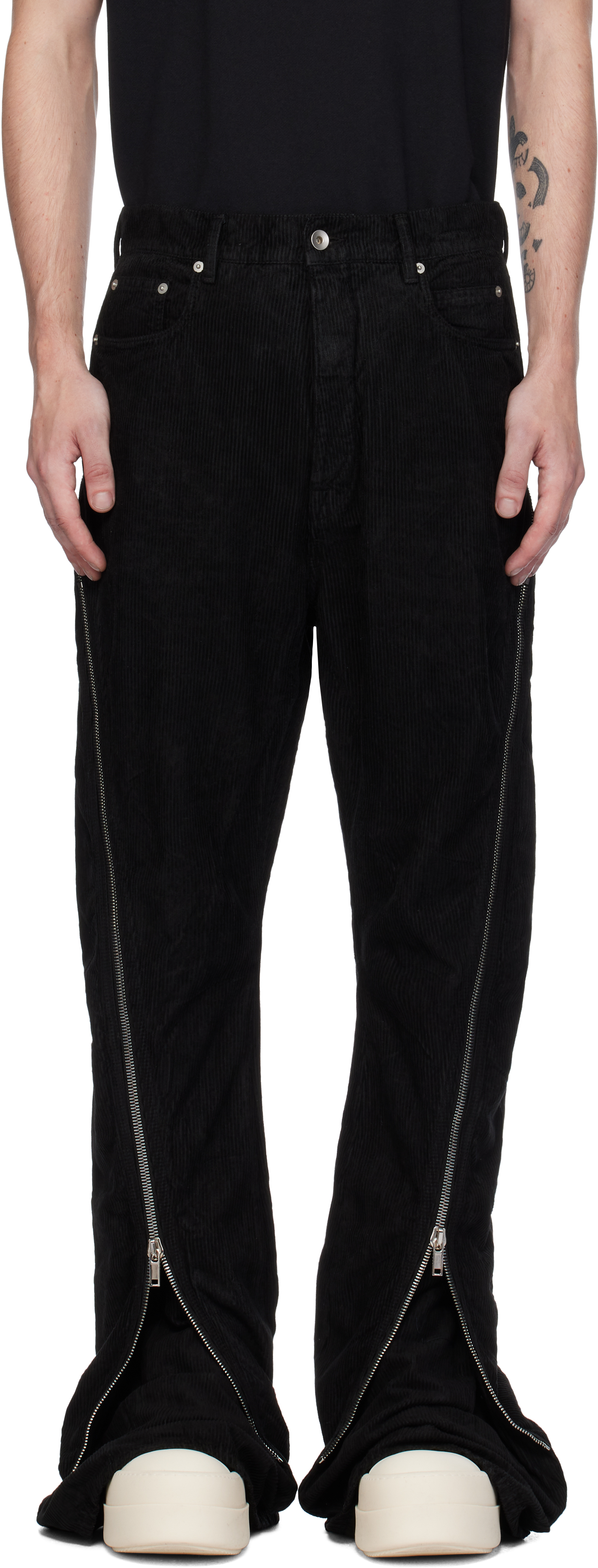 Shop Rick Owens Drkshdw Black Porterville Bolan Banana Trousers In 09 Black