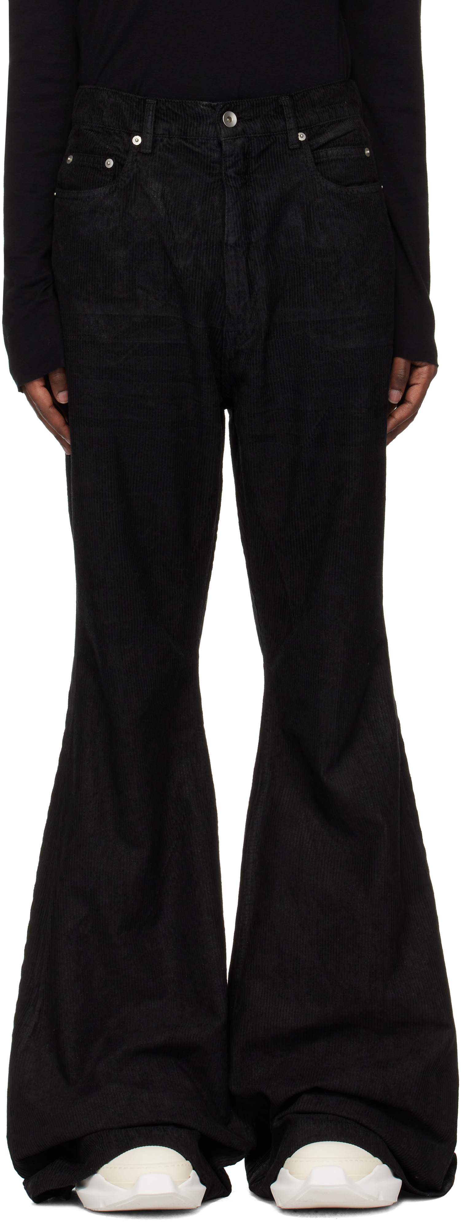 Shop Rick Owens Drkshdw Black Porterville Bolan Bootcut Trousers In 09 Black