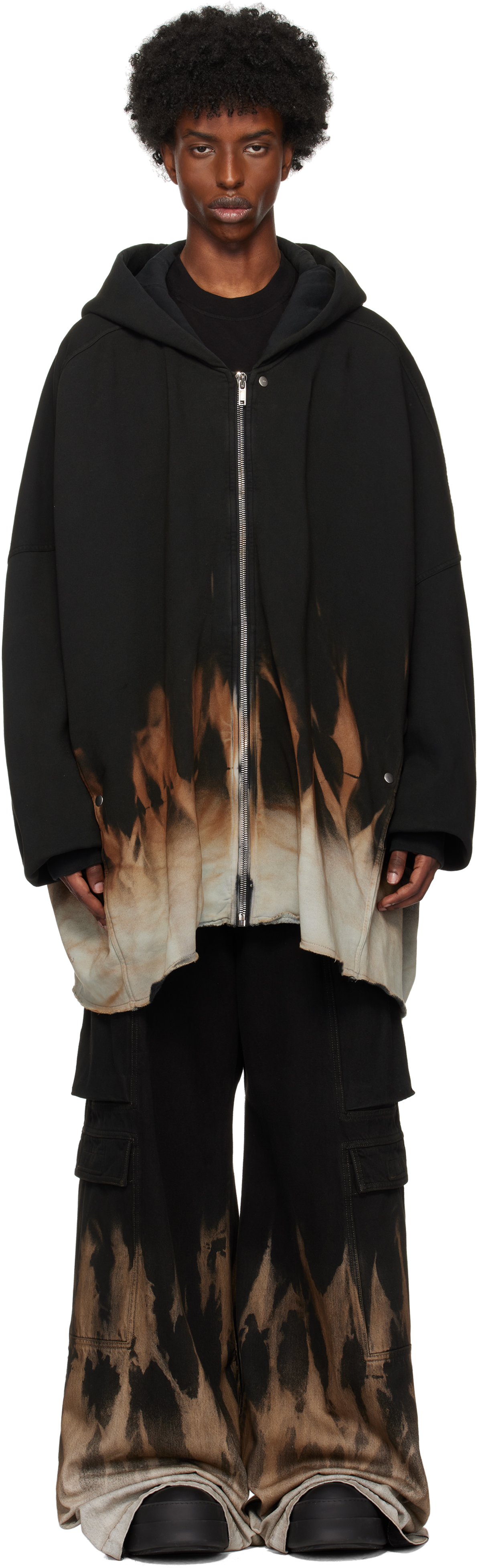 Rick Owens DRKSHDWのブラック Porterville Jumbo Sun フーディ