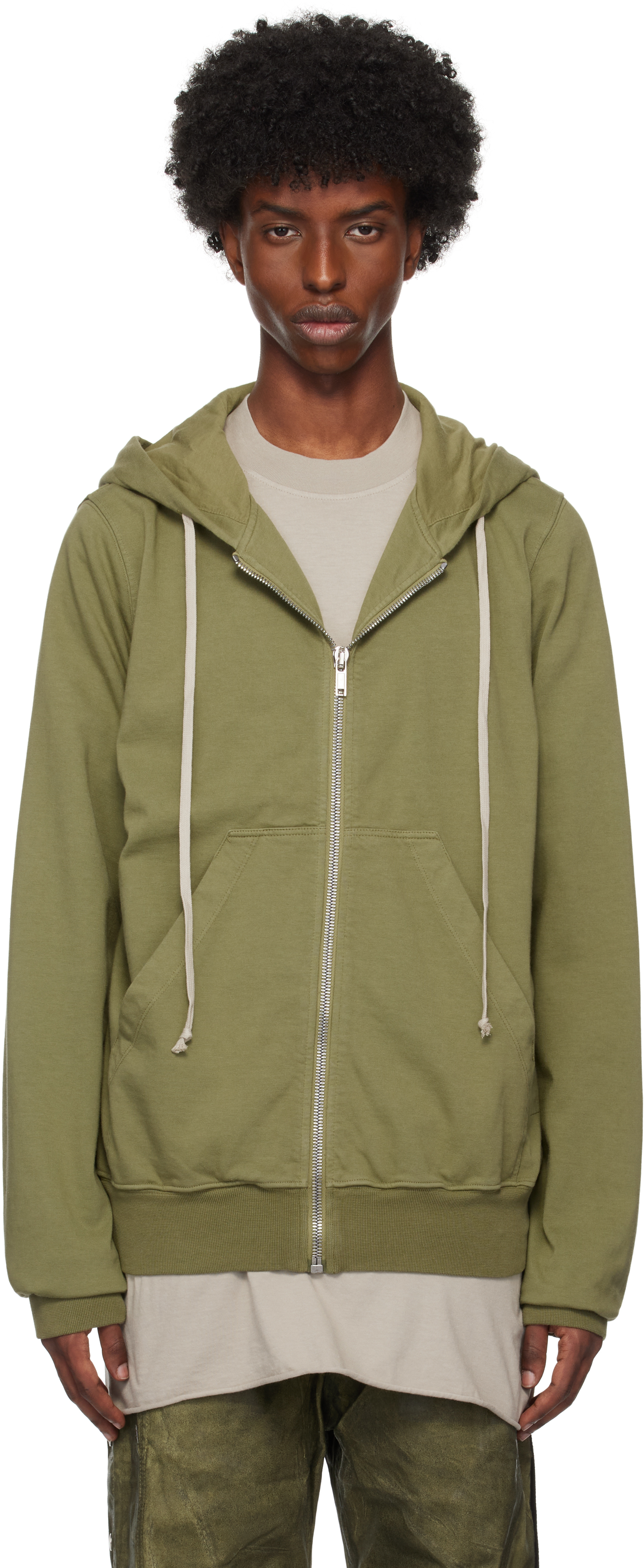 Rick Owens Drkshdw Green Porterville Jason Hoodie In 85 Sage