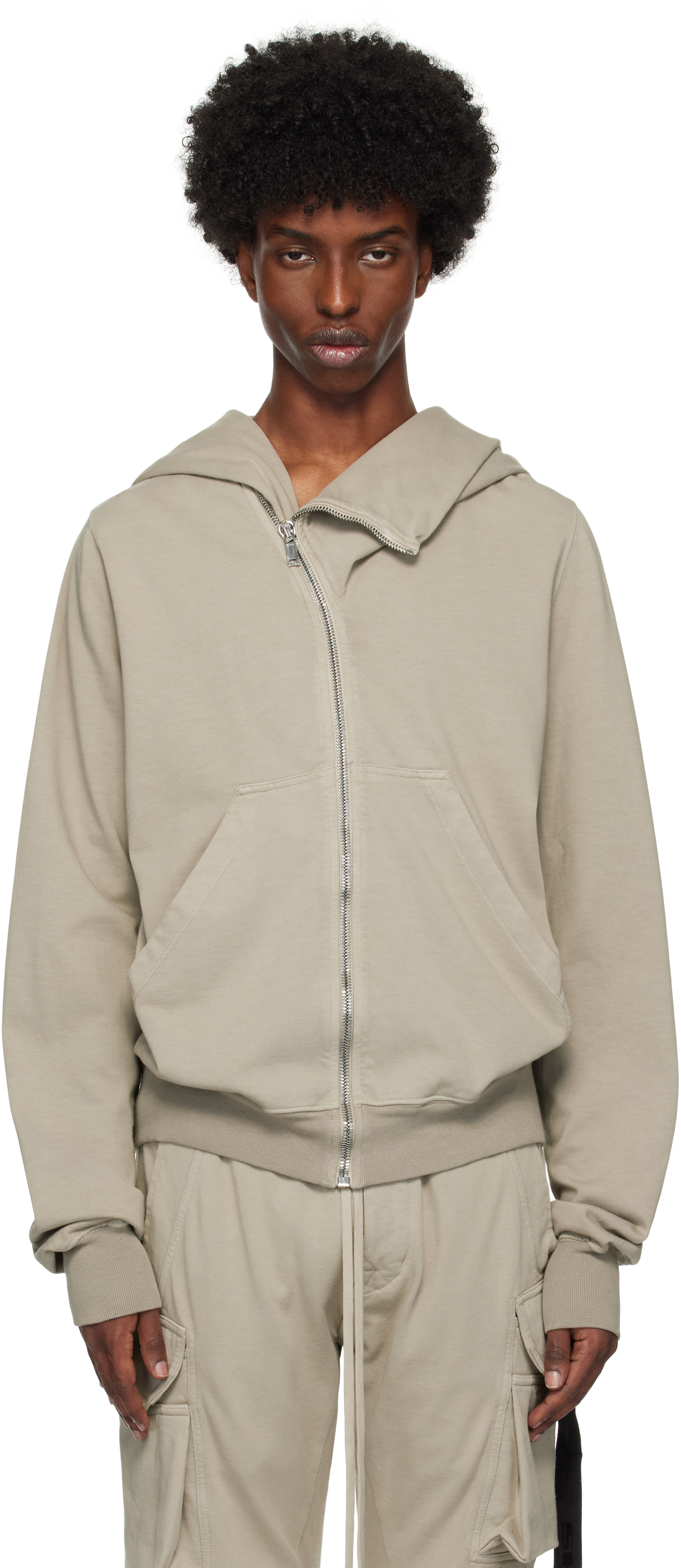 Shop Rick Owens Drkshdw Off-white Porterville Mountain Hoodie In 08 Pearl