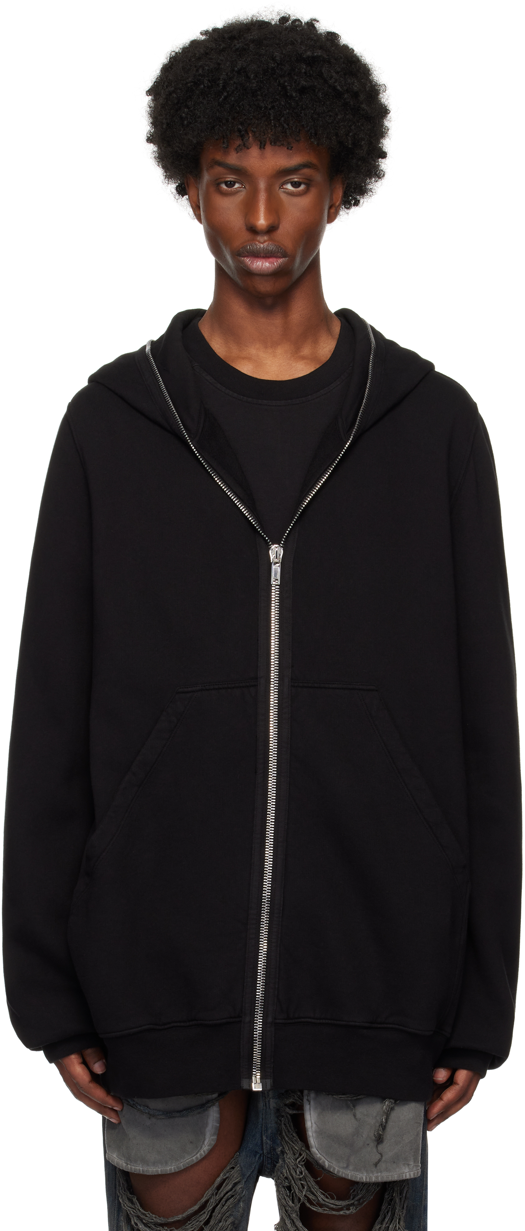 Shop Rick Owens Drkshdw Black Porterville Jumbo Gimp Hoodie In 09 Black