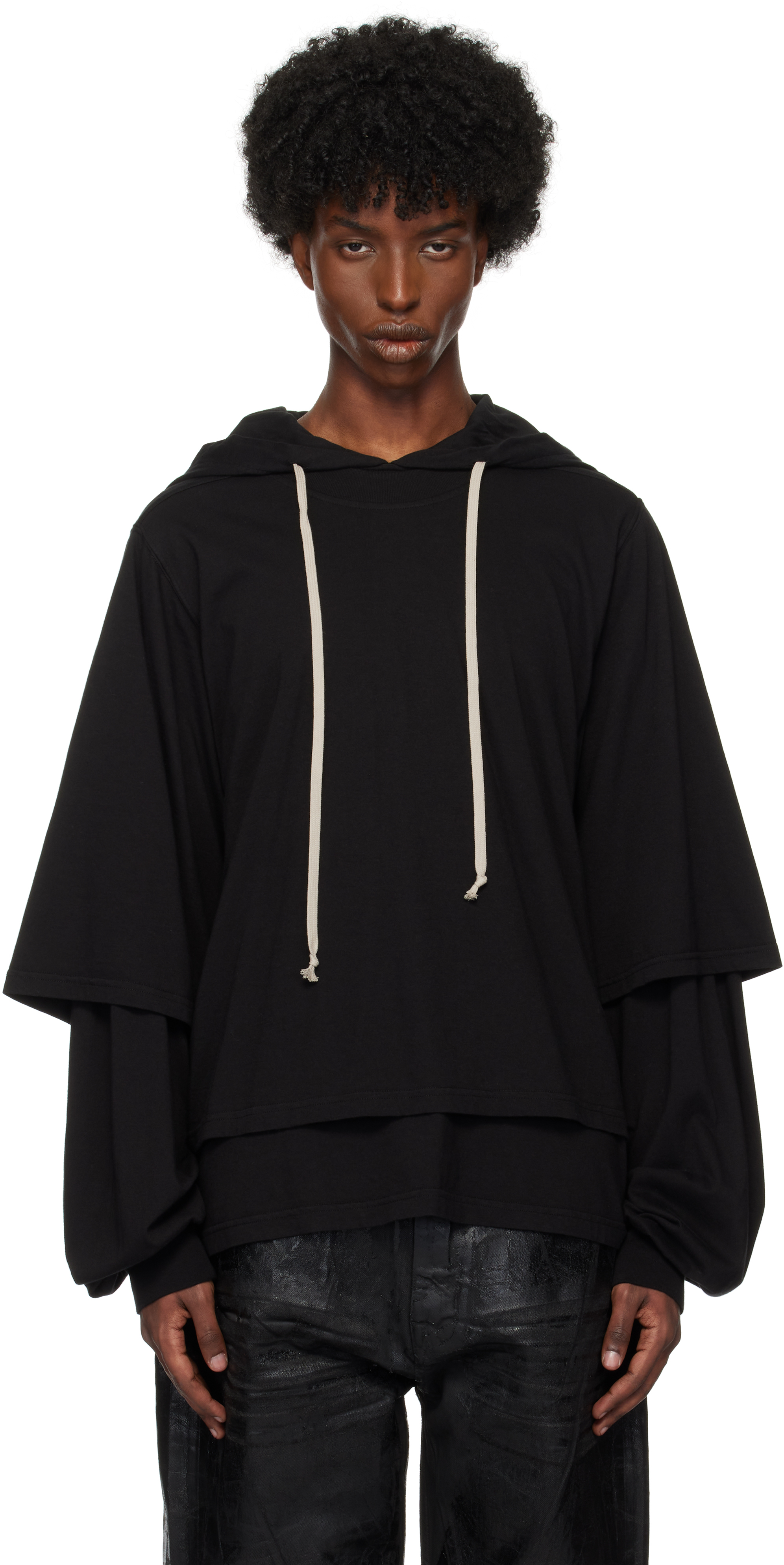 Shop Rick Owens Drkshdw Black Porterville Hustler Hoodie In 09 Black