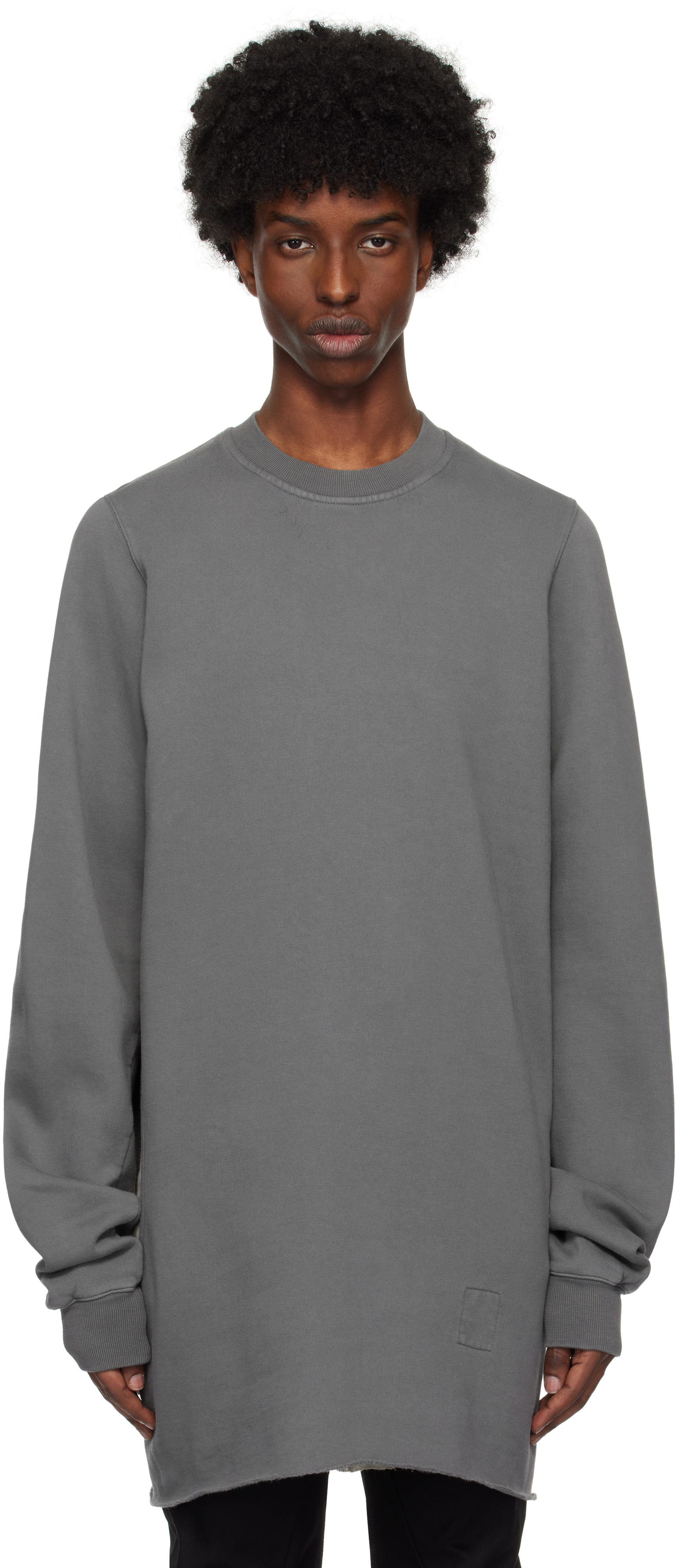 Shop Rick Owens Drkshdw Gray Porterville Cutout Sweatshirt In 88 Stone