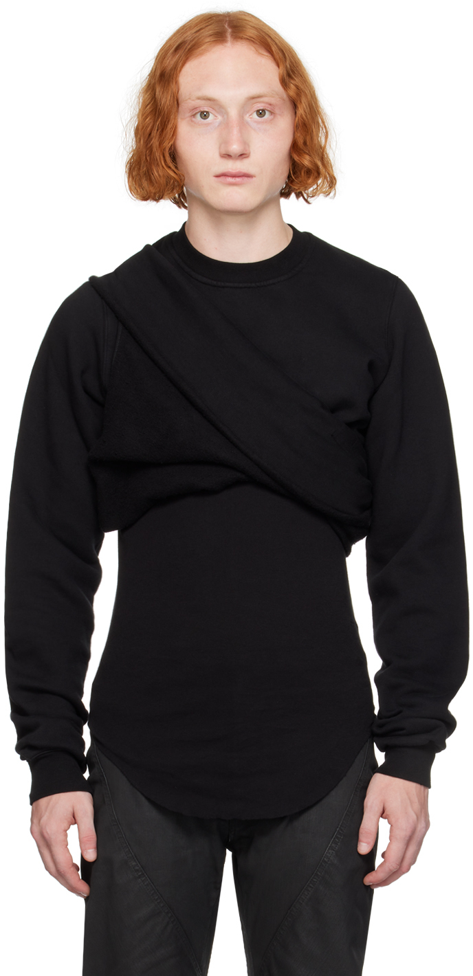 Shop Rick Owens Drkshdw Black Porterville Cutout Sweatshirt In 09 Black