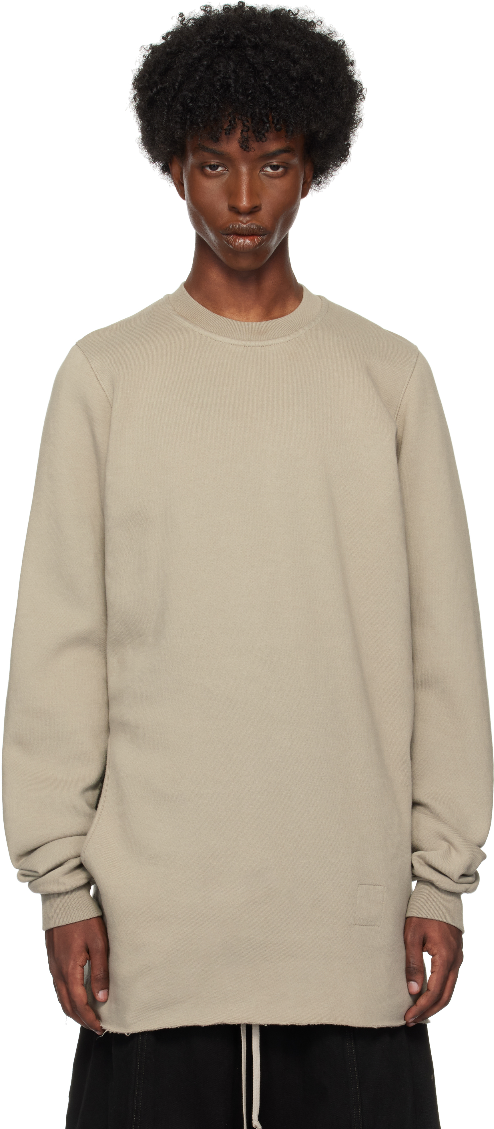 Shop Rick Owens Drkshdw Off-white Porterville Cutout Sweatshirt In 08 Pearl