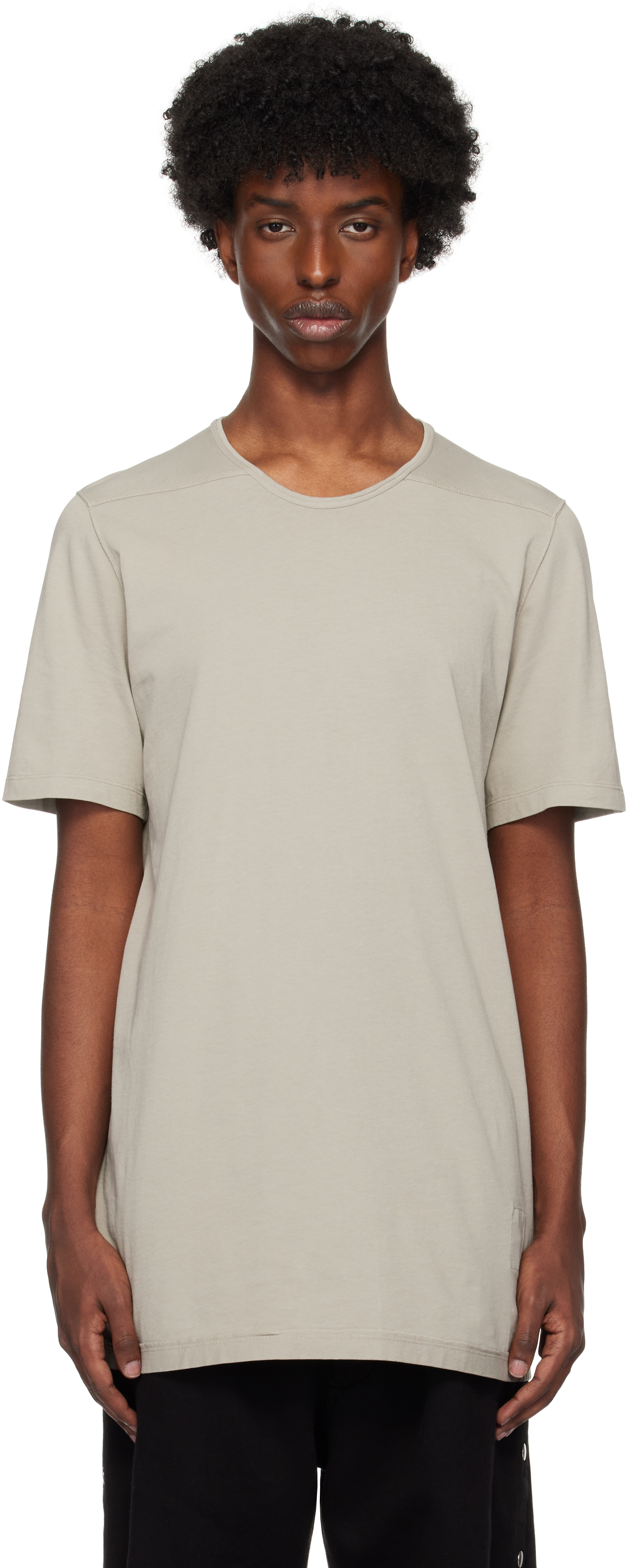 Shop Rick Owens Drkshdw Off-white Porterville Level T-shirt In 08 Pearl