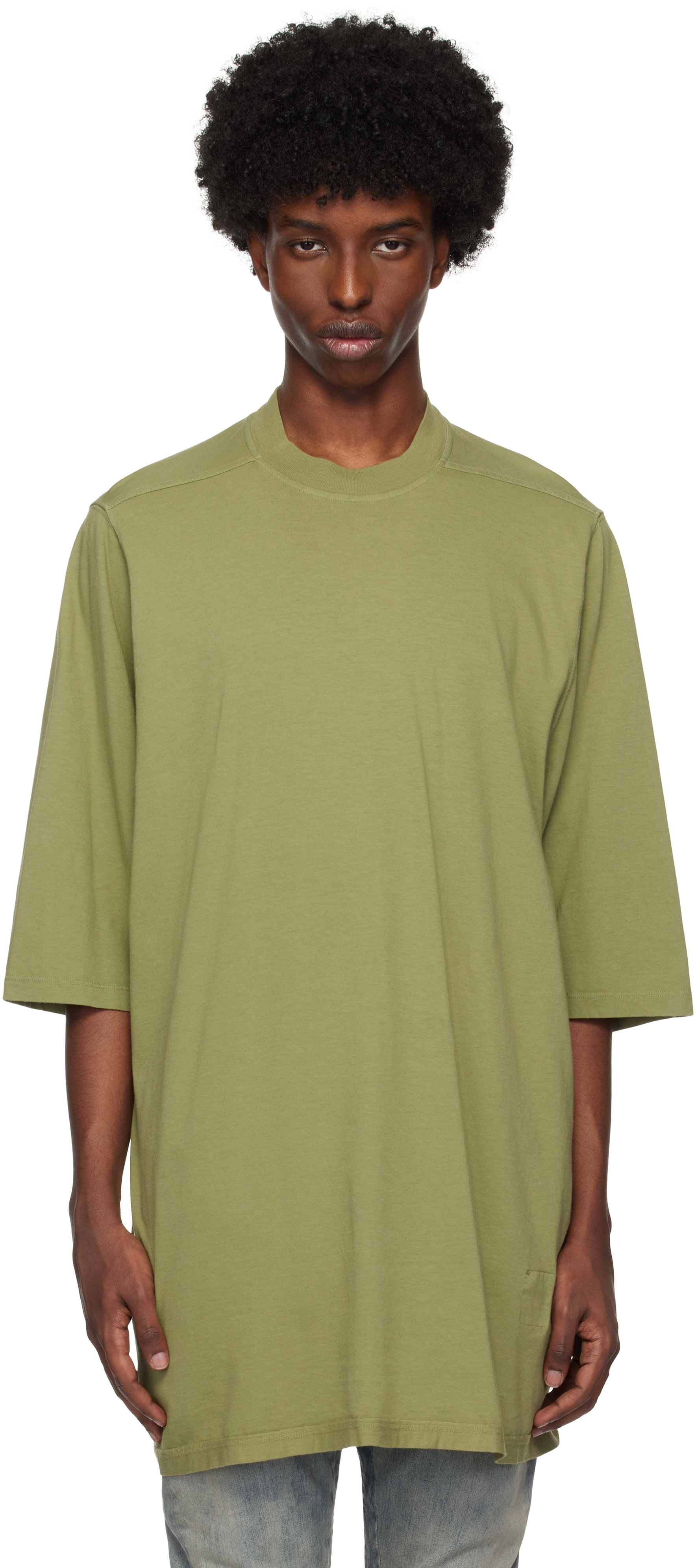 Shop Rick Owens Drkshdw Green Porterville Jumbo T-shirt In 85 Sage