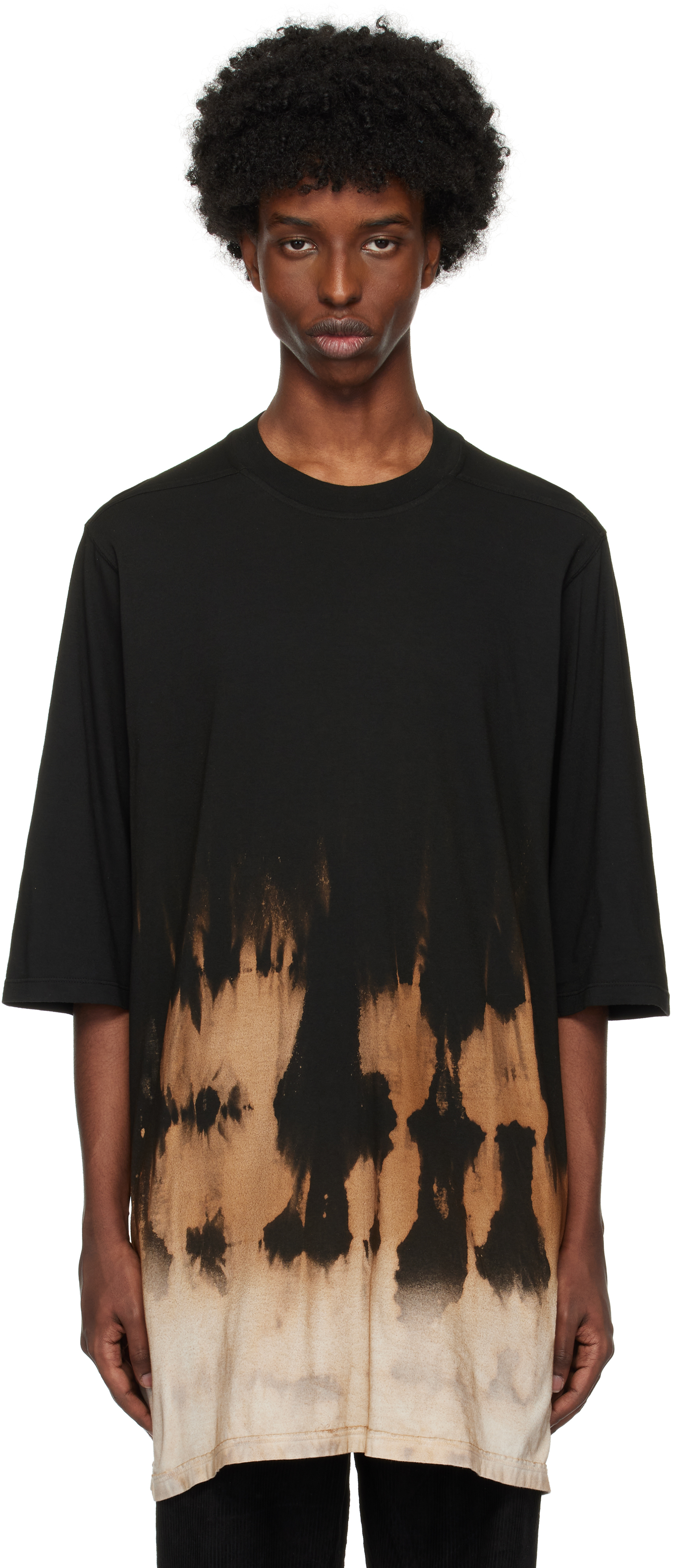 Shop Rick Owens Drkshdw Black Porterville Jumbo T-shirt In 0983 Black/terra