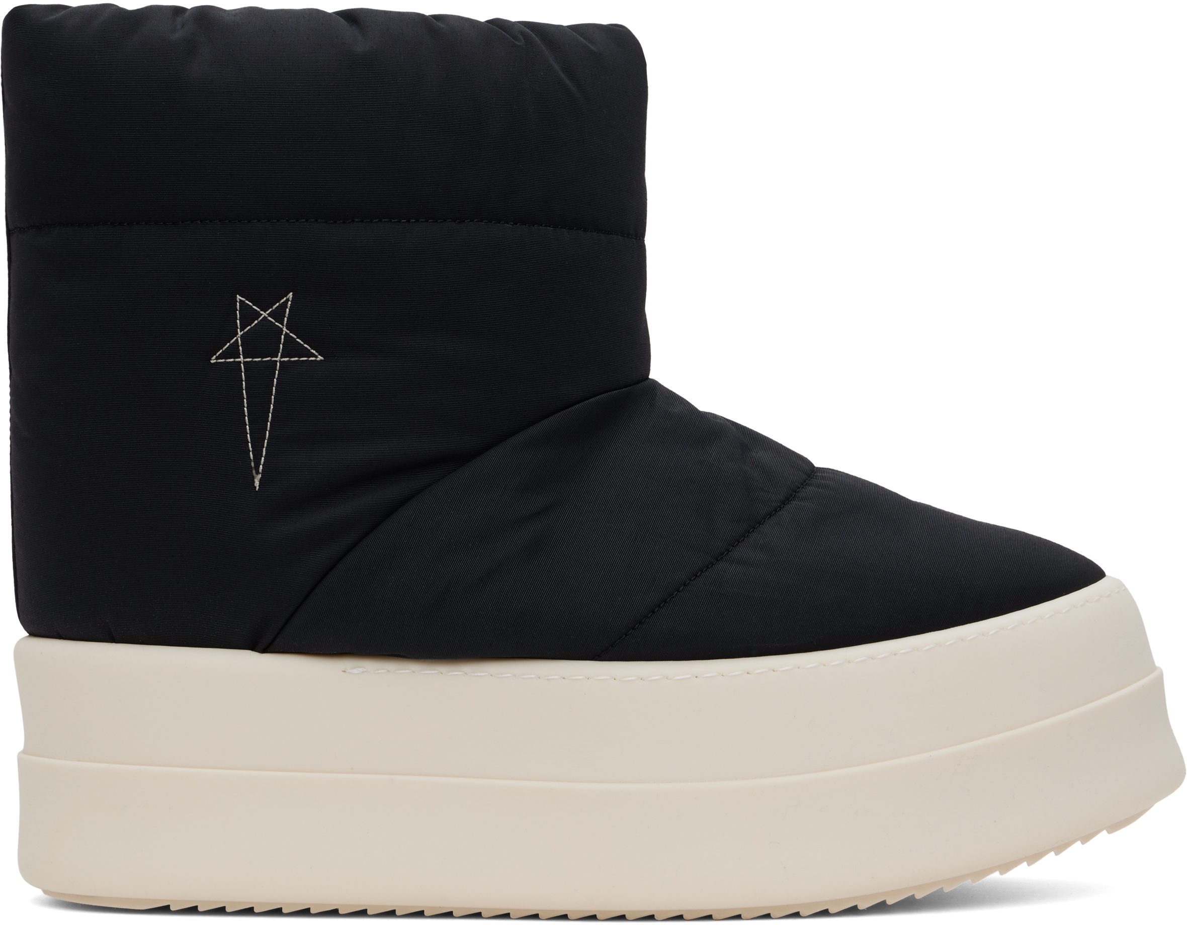 Shop Rick Owens Drkshdw Black Porterville Mega Bumper Low Lunar Boots In 981 Black/pearl/milk