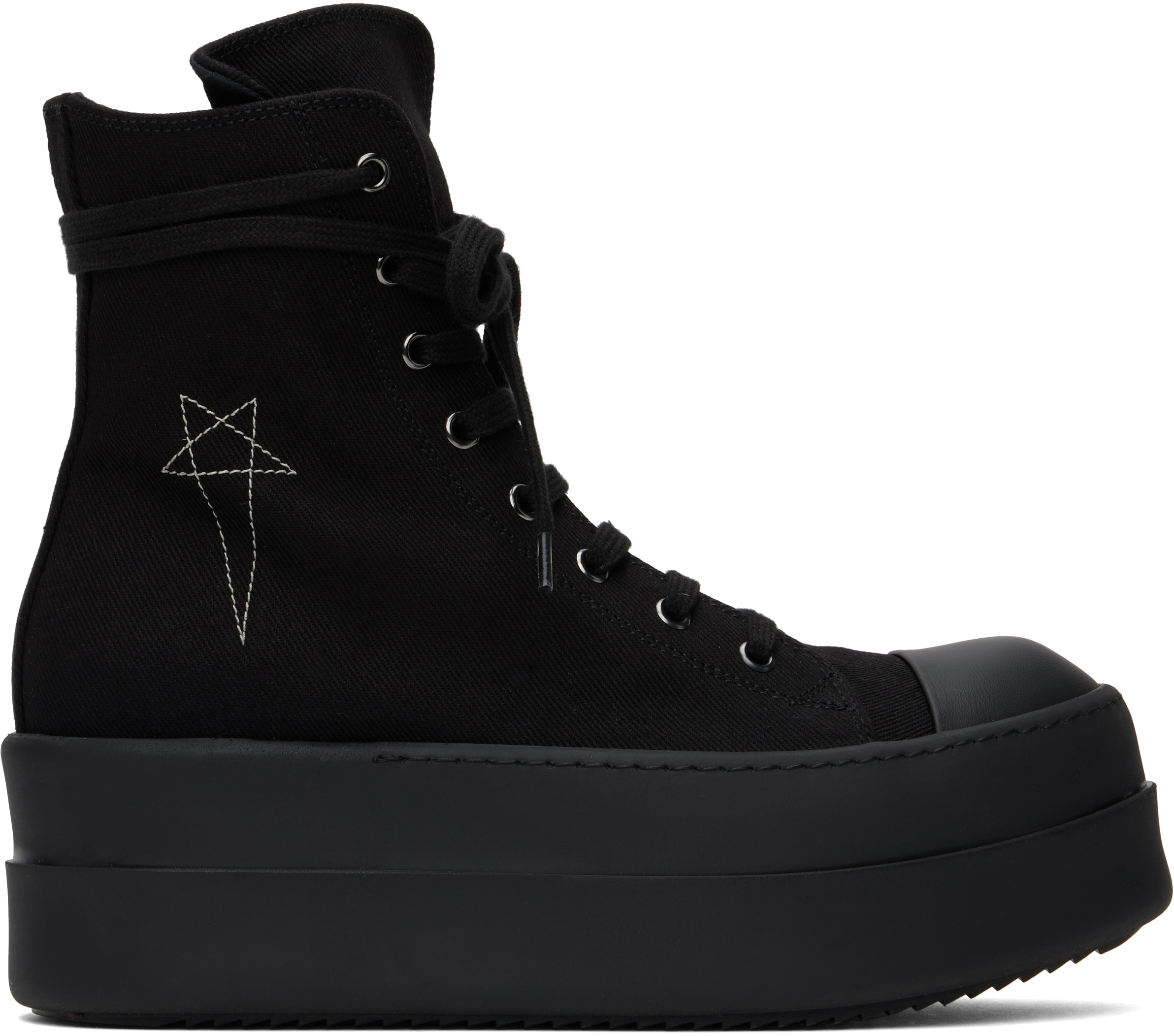 Shop Rick Owens Drkshdw Black Porterville Double Bumper Sneakers In 9899 Black/pearl/bla