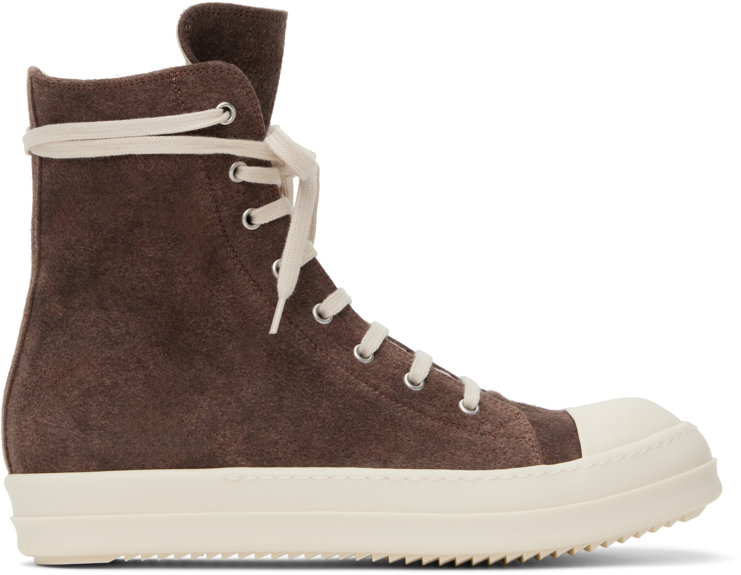 Shop Rick Owens Drkshdw Brown Porterville Cotton Moleskin Sneaks Sneakers In 8311 Terra/milk/milk