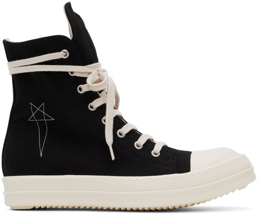 Shop Rick Owens Drkshdw Black Porterville Sneaks Sneakers In 9811 Black/pearl/mil