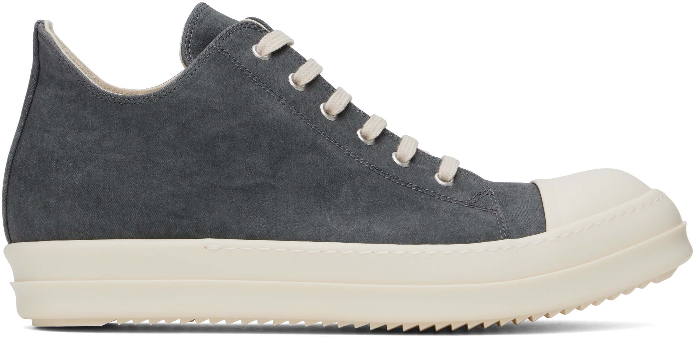 Shop Rick Owens Drkshdw Gray Porterville Low Sneaks Sneakers In 8811 Stone/milk/milk