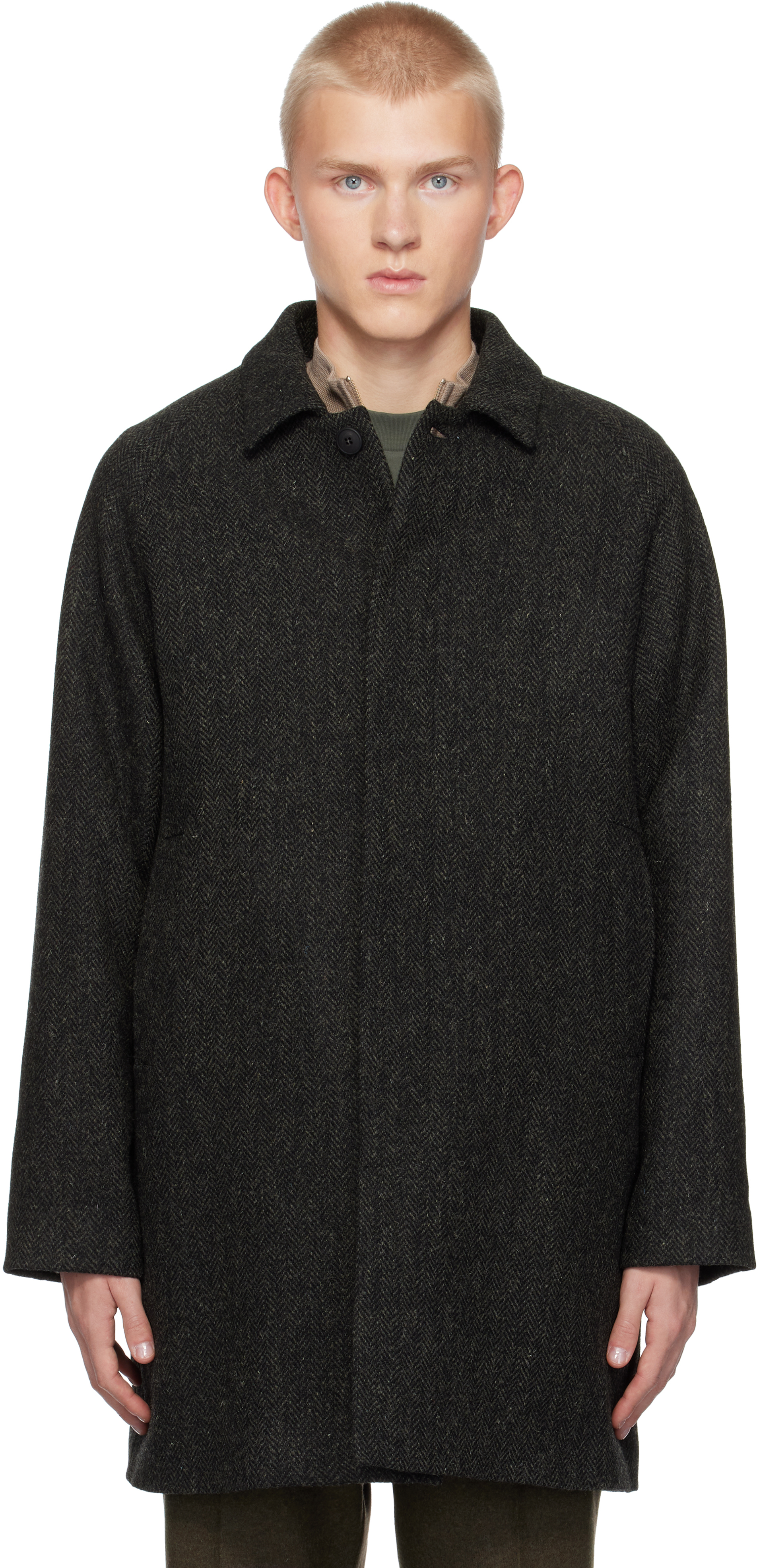 Gray Harris Tweed Car Coat