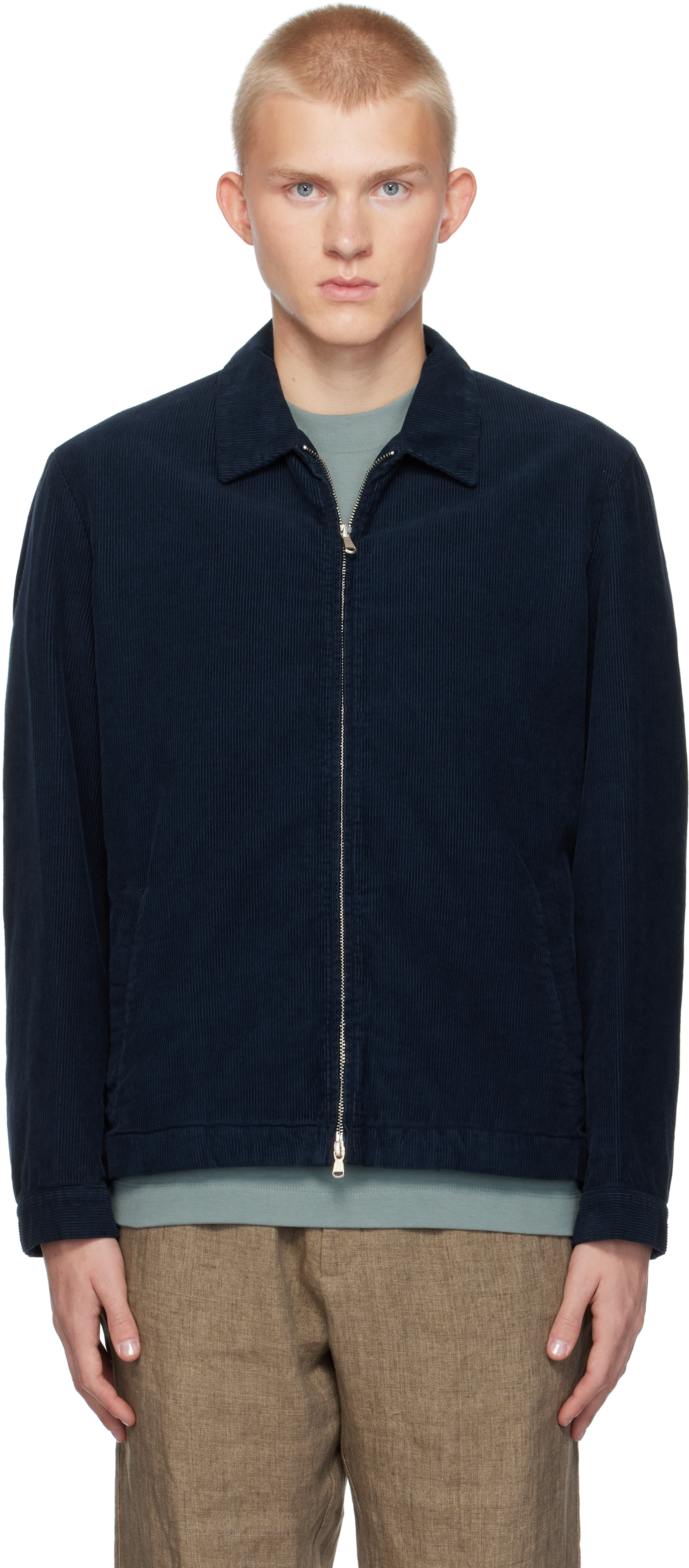 Navy Cord Harrington Jacket