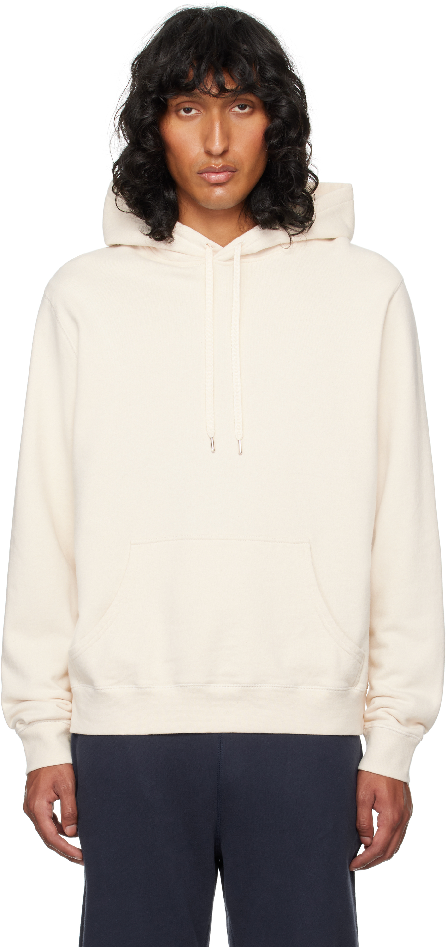 Shop Sunspel Beige Loopback Hoodie In Undyed