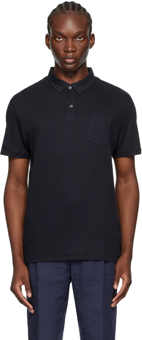 Navy Sea Island Cotton Riviera Polo