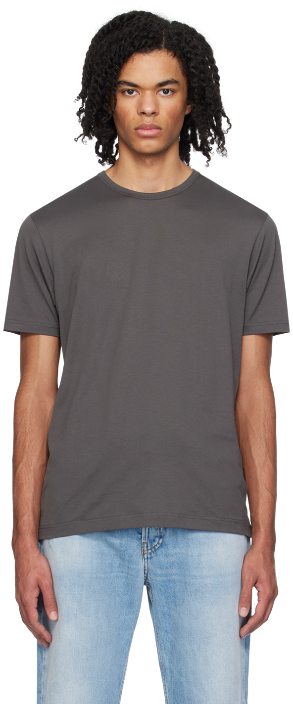 Sunspel Grey Classic T-shirt In Charcoal