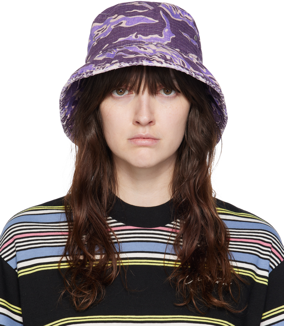 Purple Brimmo Flame Camo Bucket Hat